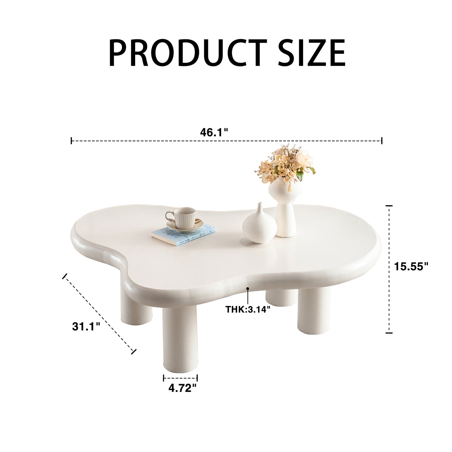 Cloud Coffee Table Easy Assembly Coffee Table for Living Room