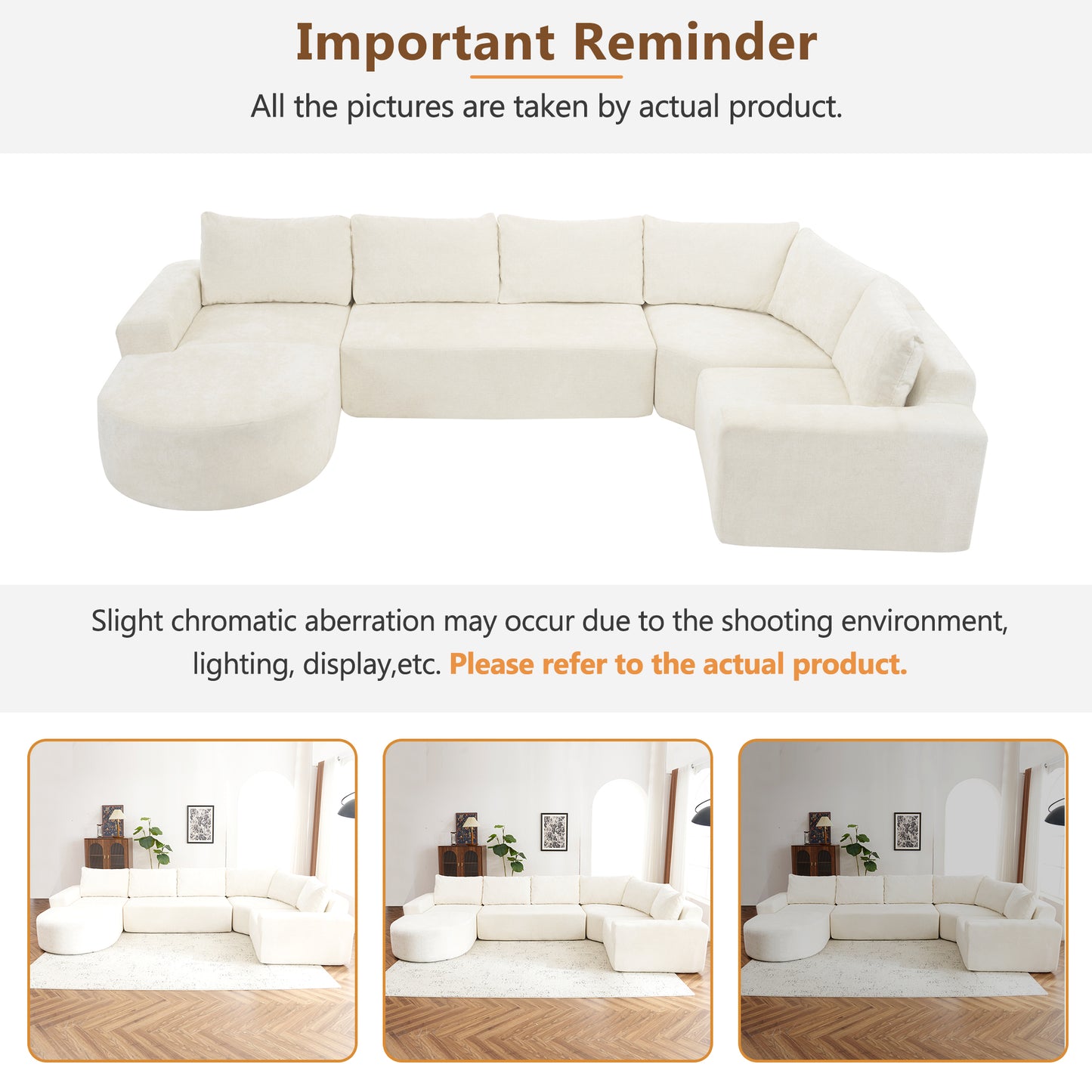 Oversized Cloud Sofa - 141.7", U-Shaped for Living Room