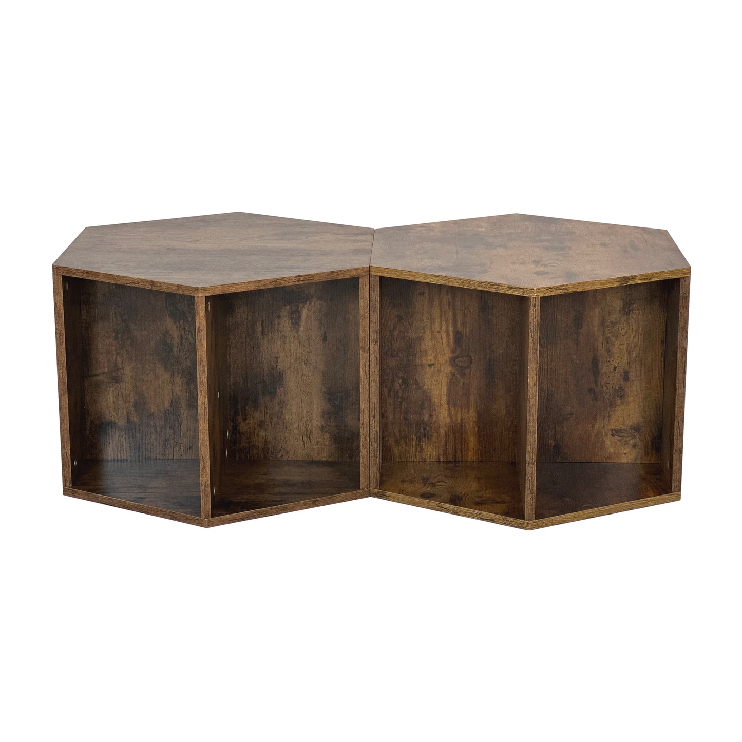 47.24'' Hexagonal Coffee Table Set - Antique Wood