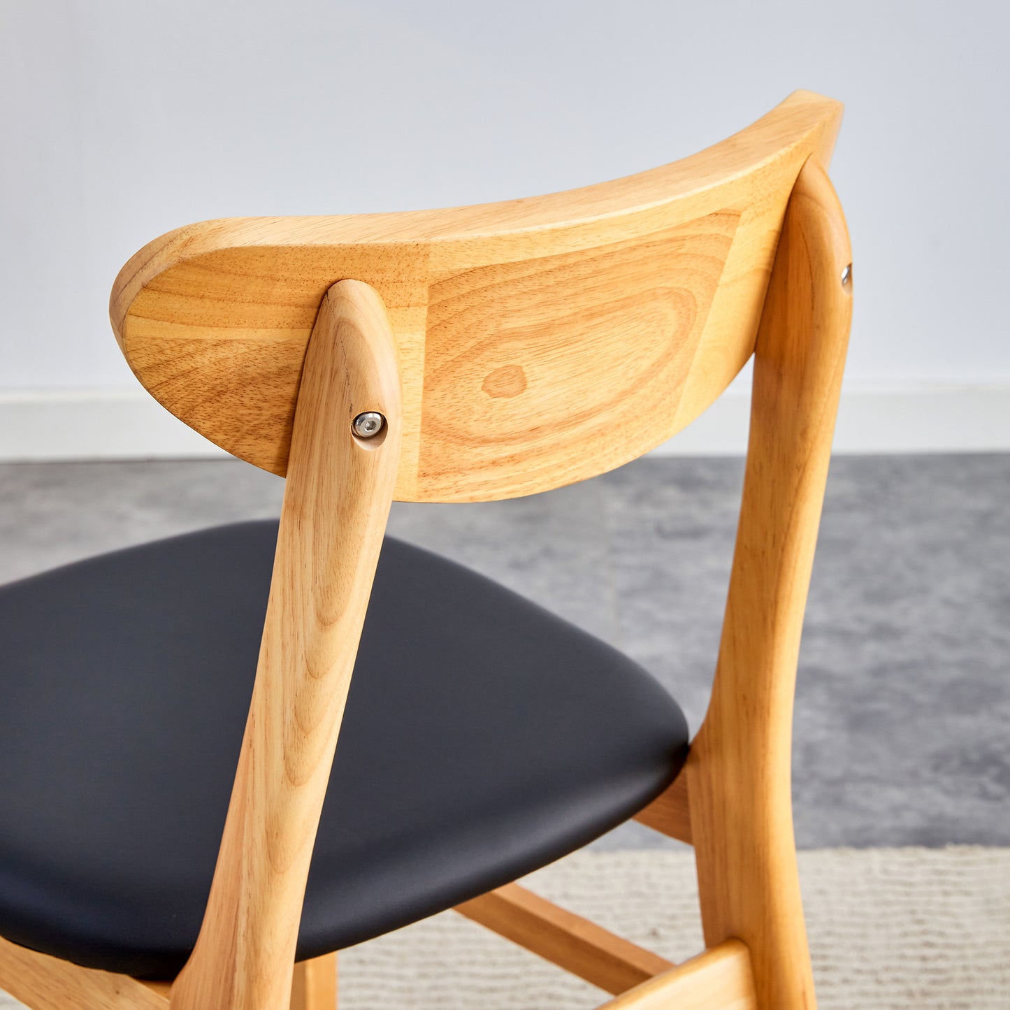 Ancient Style Solid Wood Dining Table Set: Imitation Rattan Legs, 4 - 6 Rubberwood Chairs