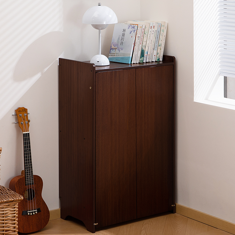 Foldable Desk Computer Desk with Hidden Storage for Small Space | Bamboo Folding Table – Natural/Walnut