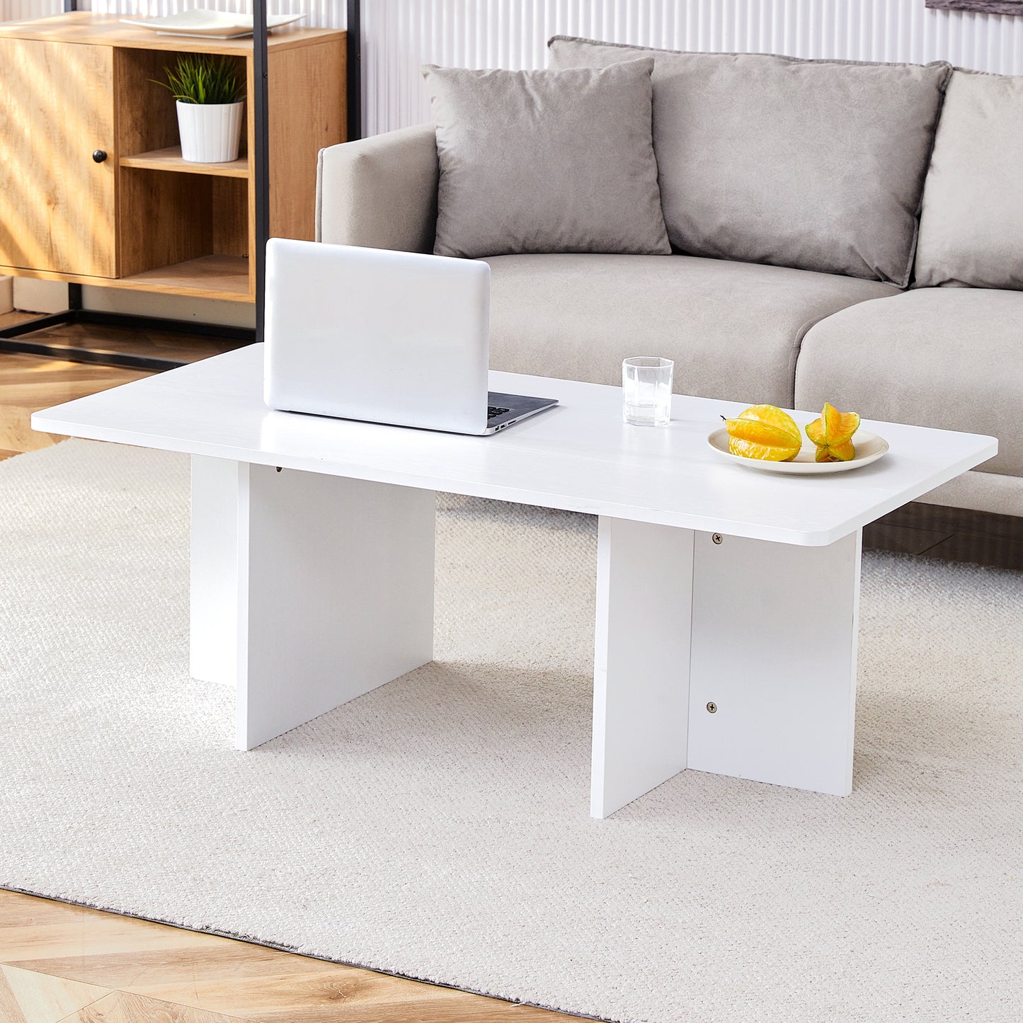 Modern Practical Wood-Colored Coffee Table