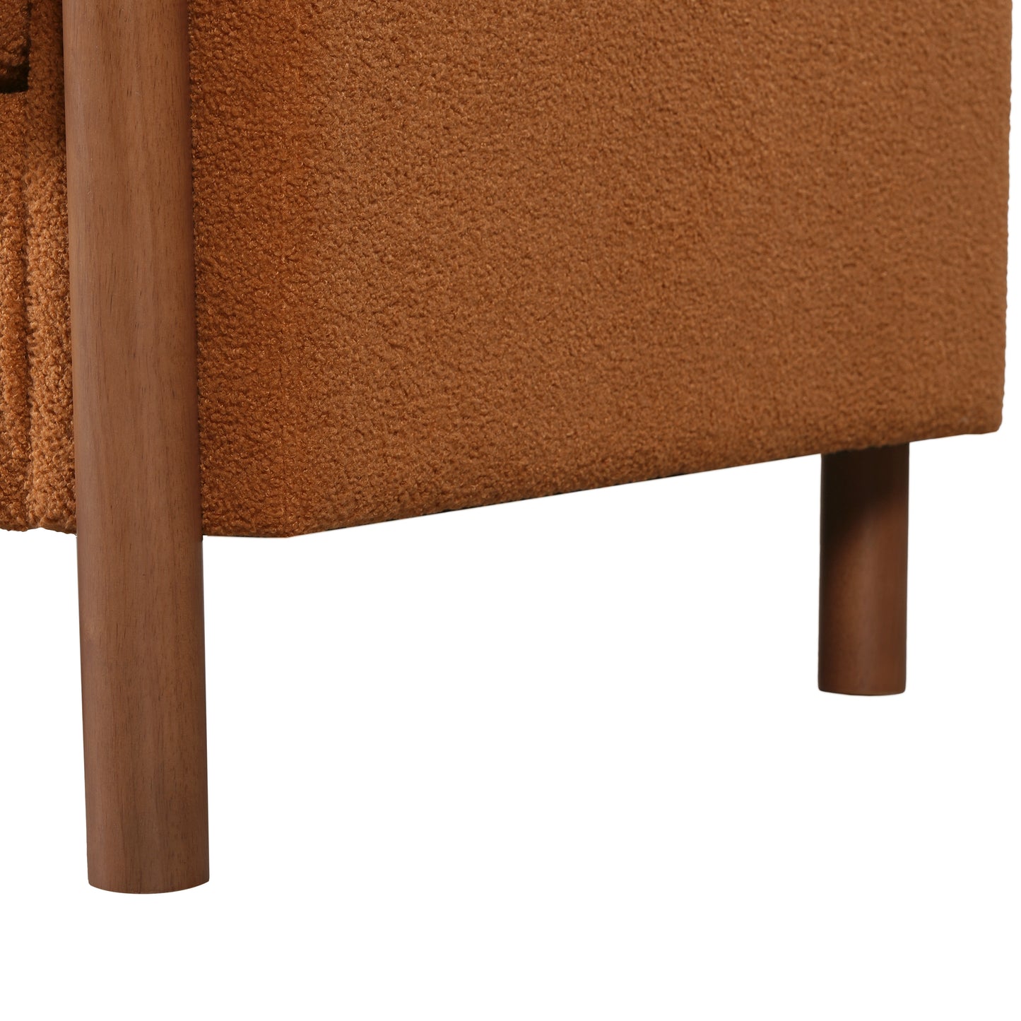 3-Seater Sofa with Curved Armrest & Integrated Solid Wood Frame – Teddy Velvet Fabric