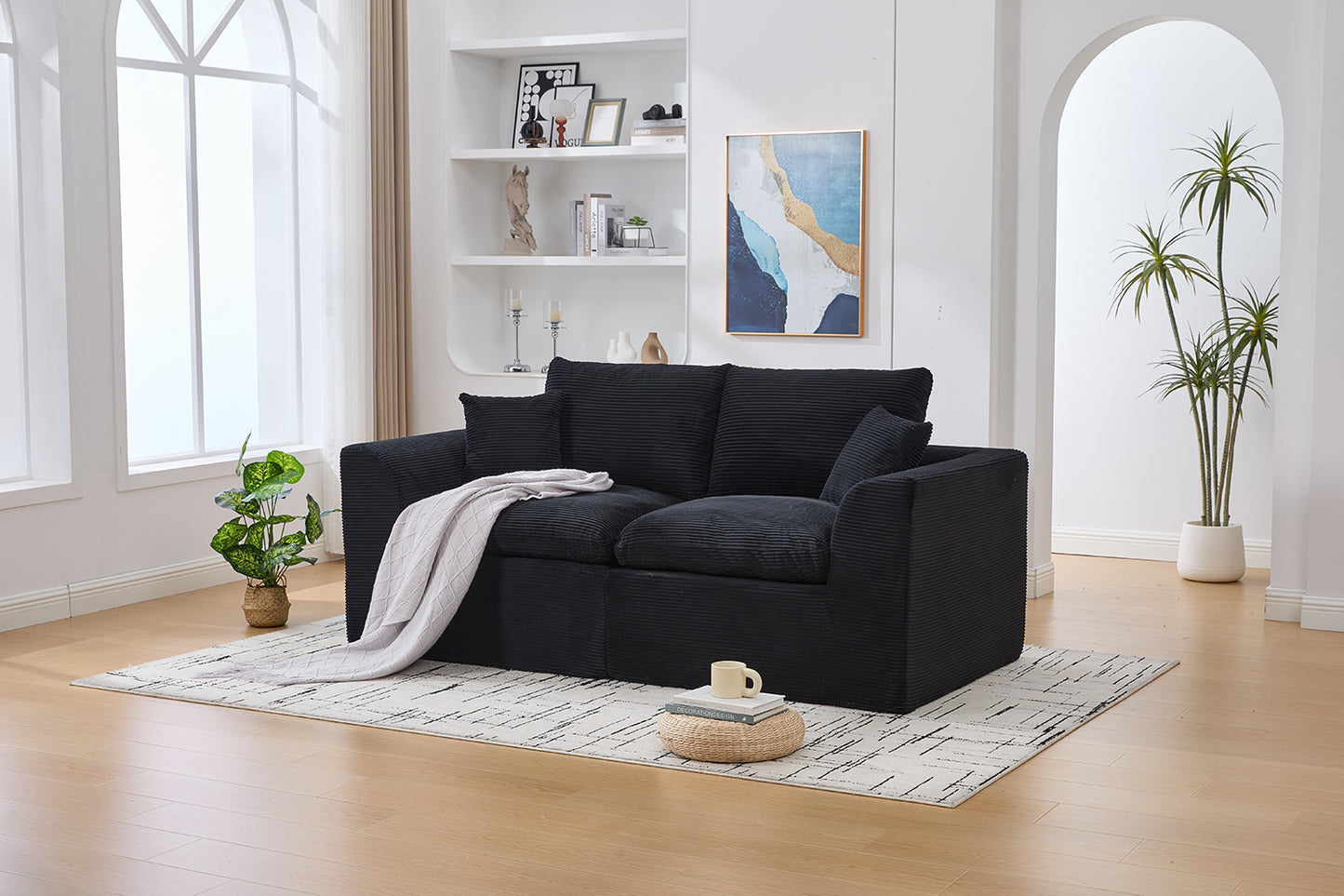 Comfy Cloud Modern Sofa – 2-Seater with Removable Covers | No Assembly, Corduroy Fabric, 8 Colors