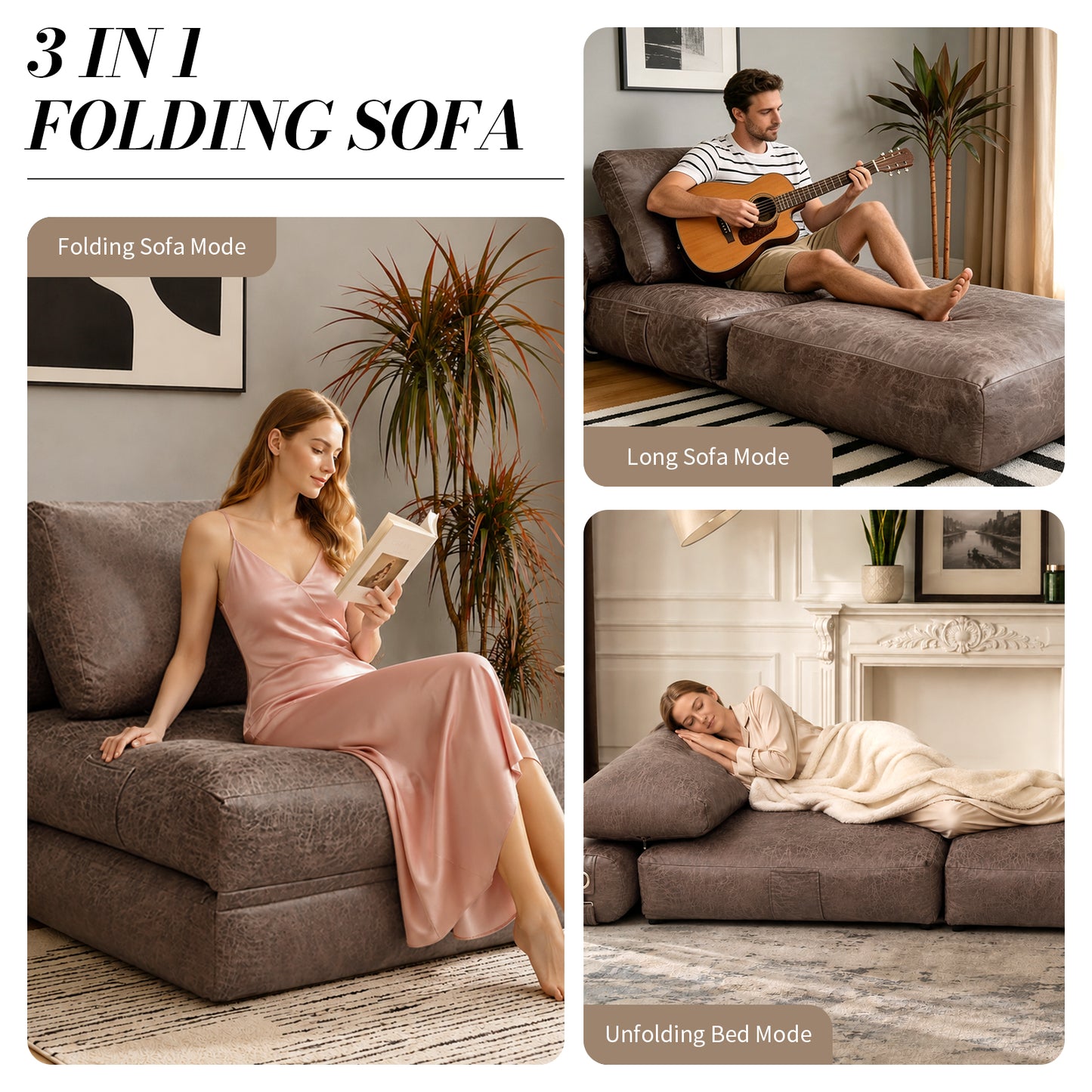 Lazy Sofa Bean Bag Chair – Folding Sofa Bed, Convertible Lounge Chair