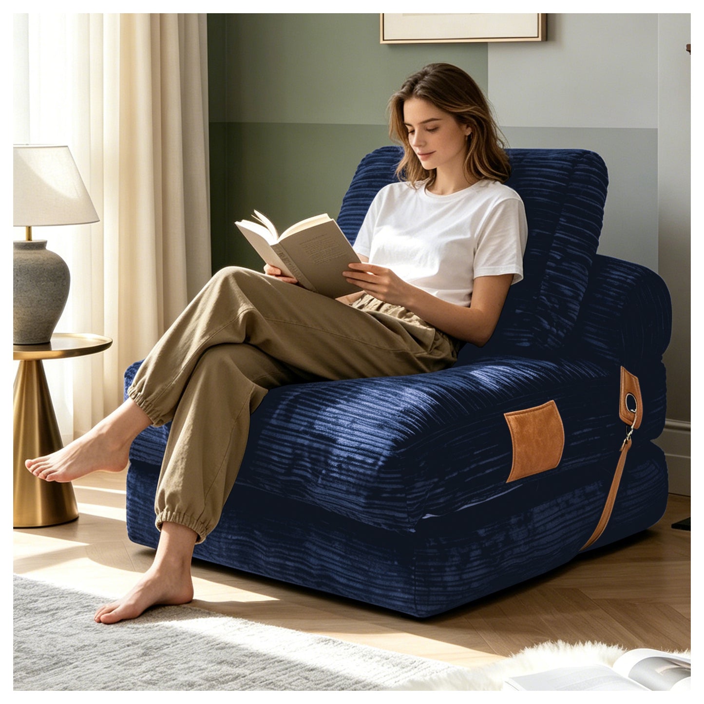 Lazy Sofa Bean Bag Chair – Folding Sofa Bed, Convertible Lounge Chair