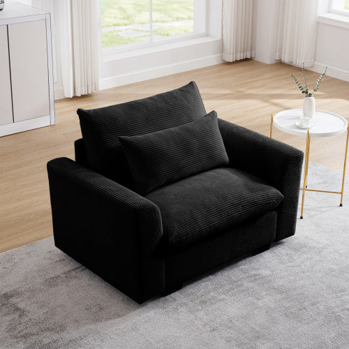 Corduroy Deep Seat Accent Chair & Loveseat Sofa & 3 Seaters & 4 Seaters Couches – Modular Sofa Collection