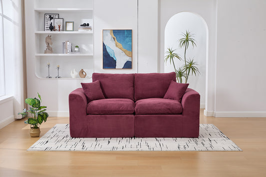 Comfy Cloud Modern Sofa – 2-Seater with Removable Covers | No Assembly, Corduroy Fabric, 8 Colors