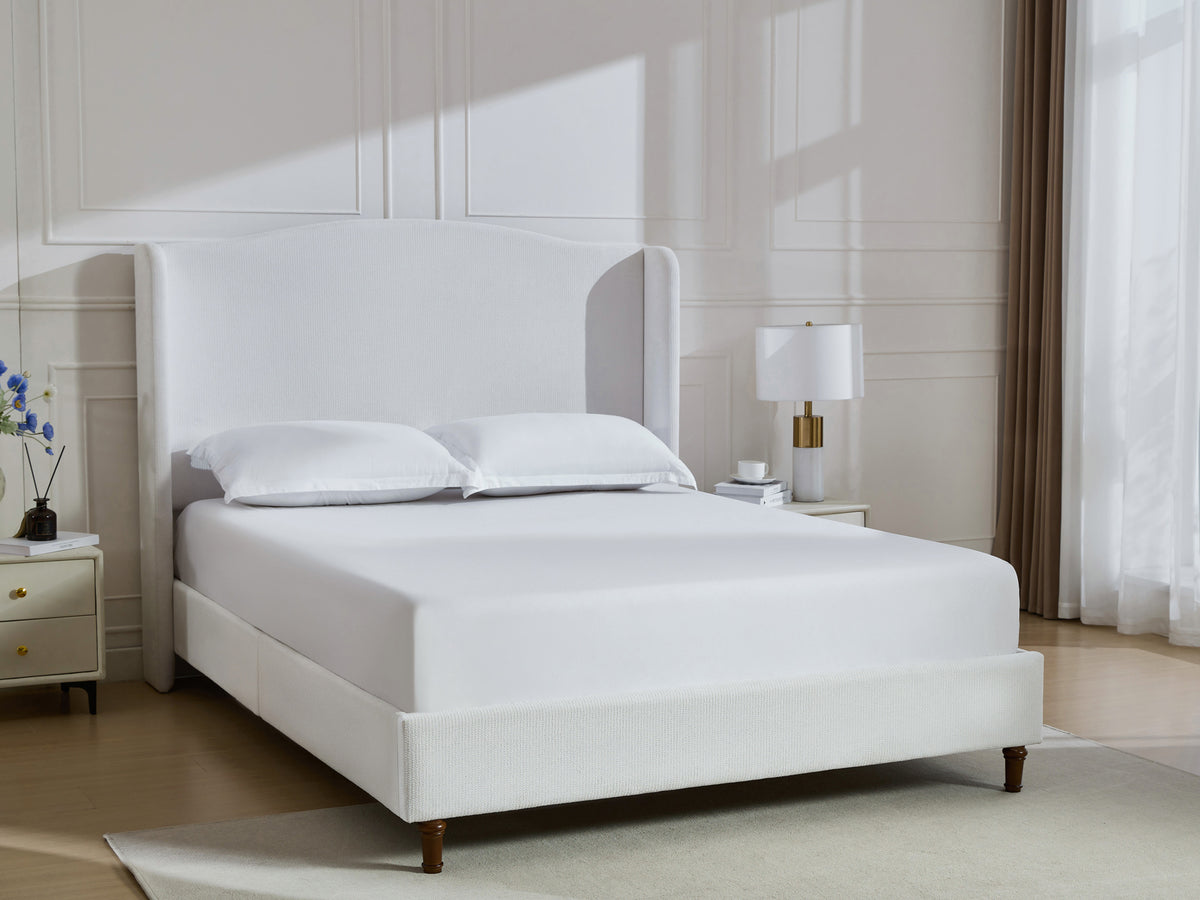 Textured Bed Frame Premium Textured Canvas Metal Bed Frame – RMAXX