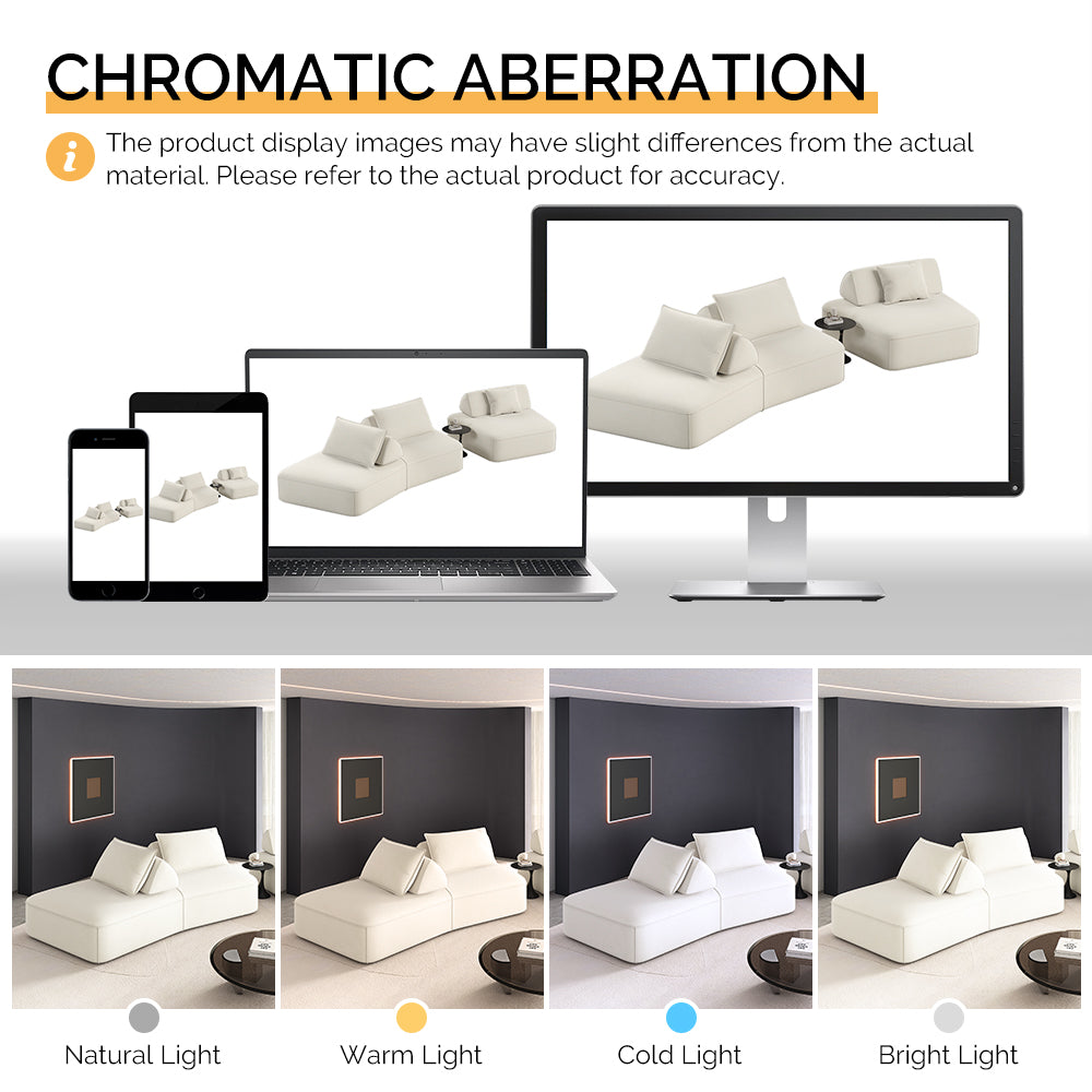 Modern Light Luxury Oversized Modular Sectional Sofa – DIY Chenille Couch with Removable Backrests & Soft Pillows (Beige/Dark Grey)