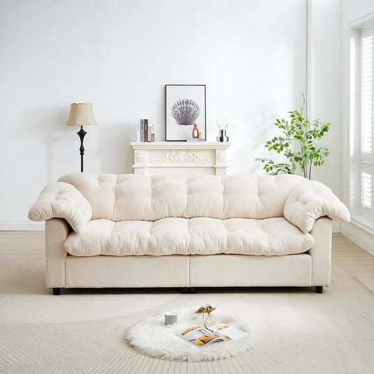 Chenille Modern Comfort Deep Seat Sofa, Upholstered Fluffy Cloud Sofa