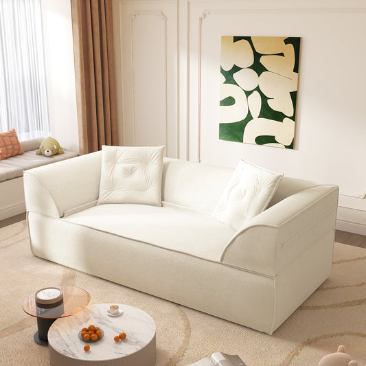 Modern Deep Seat Couch with 2 Pillows 3-in-1 Convertible Sofa Bed