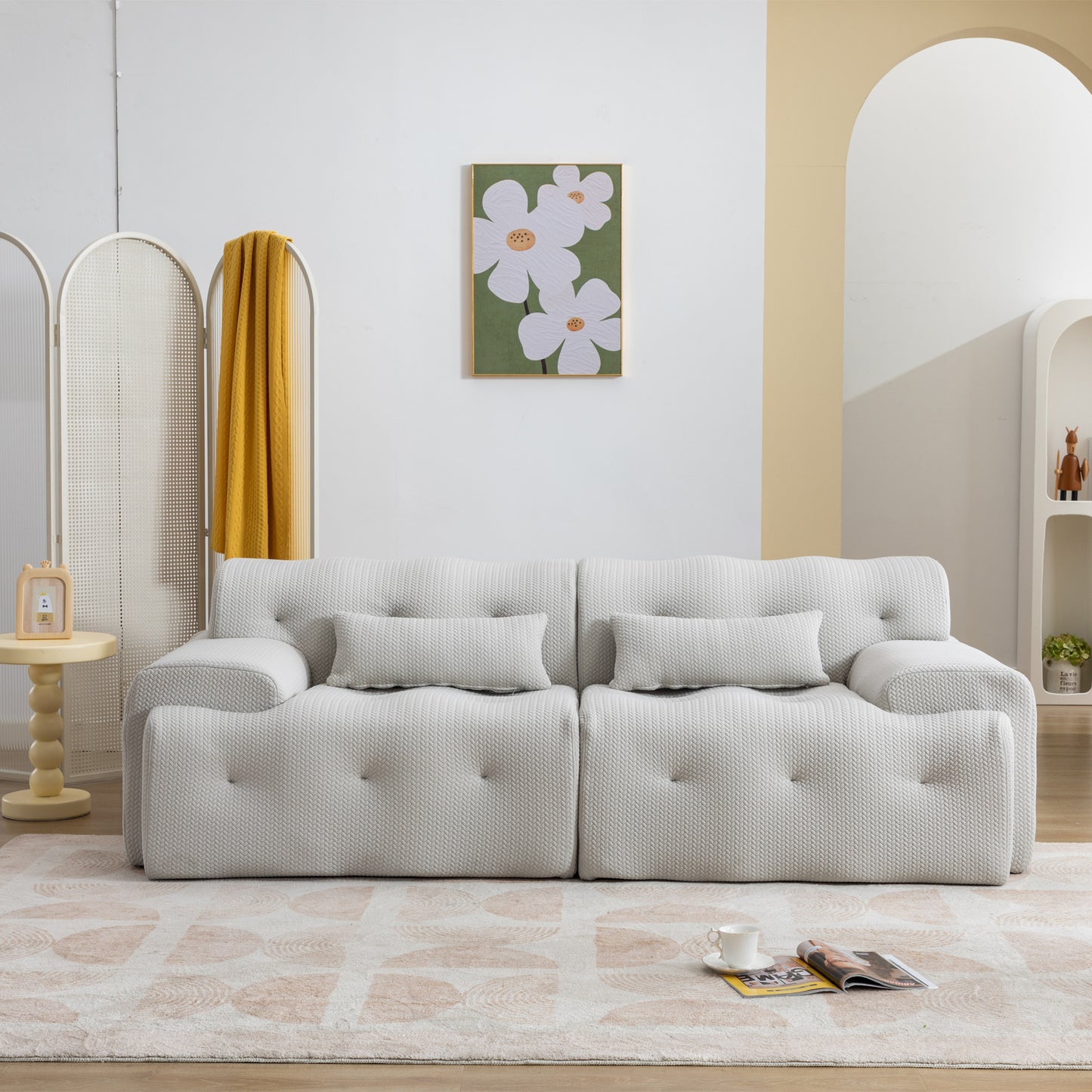 Modern Living Room Lounge: Large 2 - Seater Pure Foam Comfy Sofa Couch