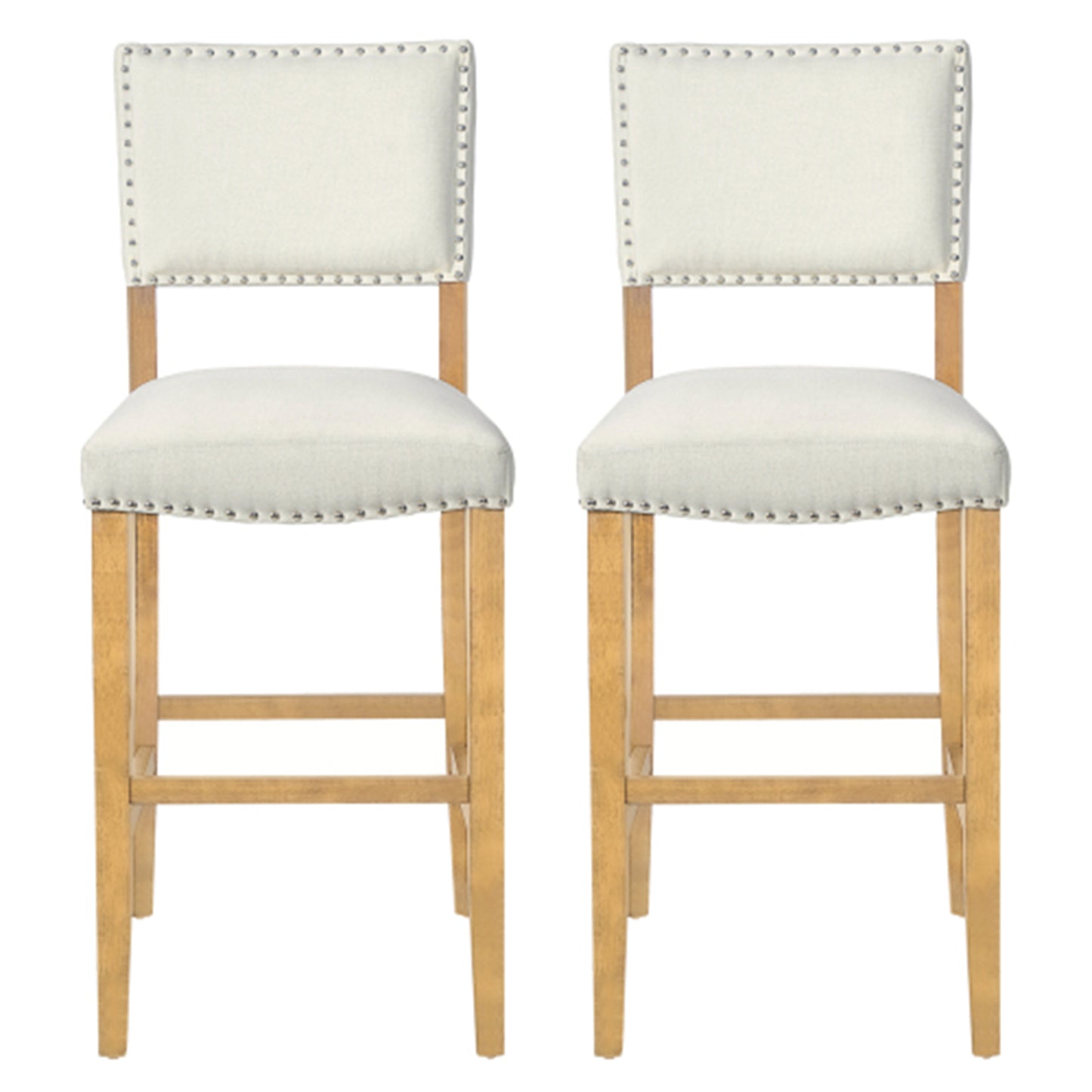Barstools With rivet decoration wood Frame fabric Sponge cushion and Upholstered Barstools