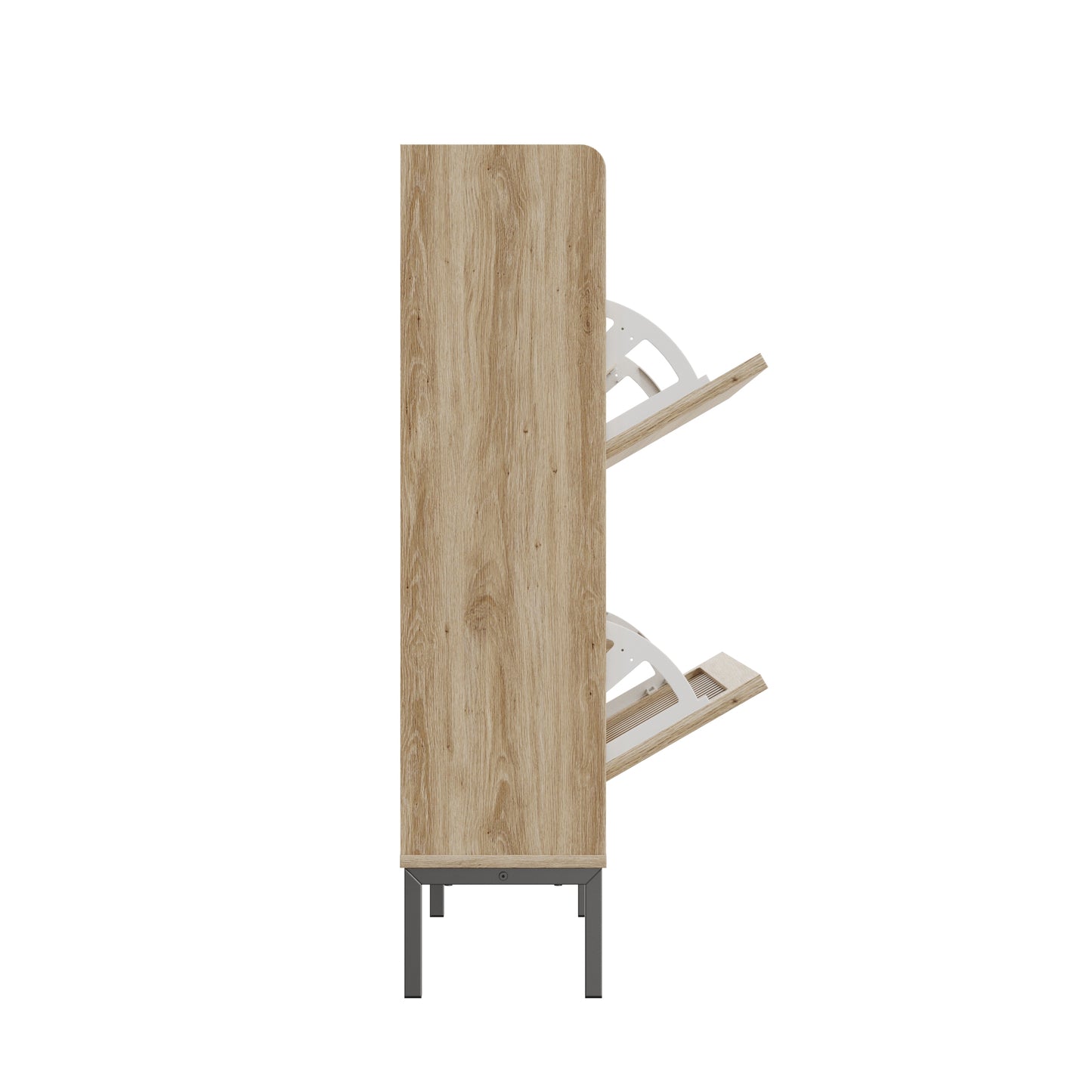 Modern Minimalist 2 Flip Shoe Cabinet for Entryway