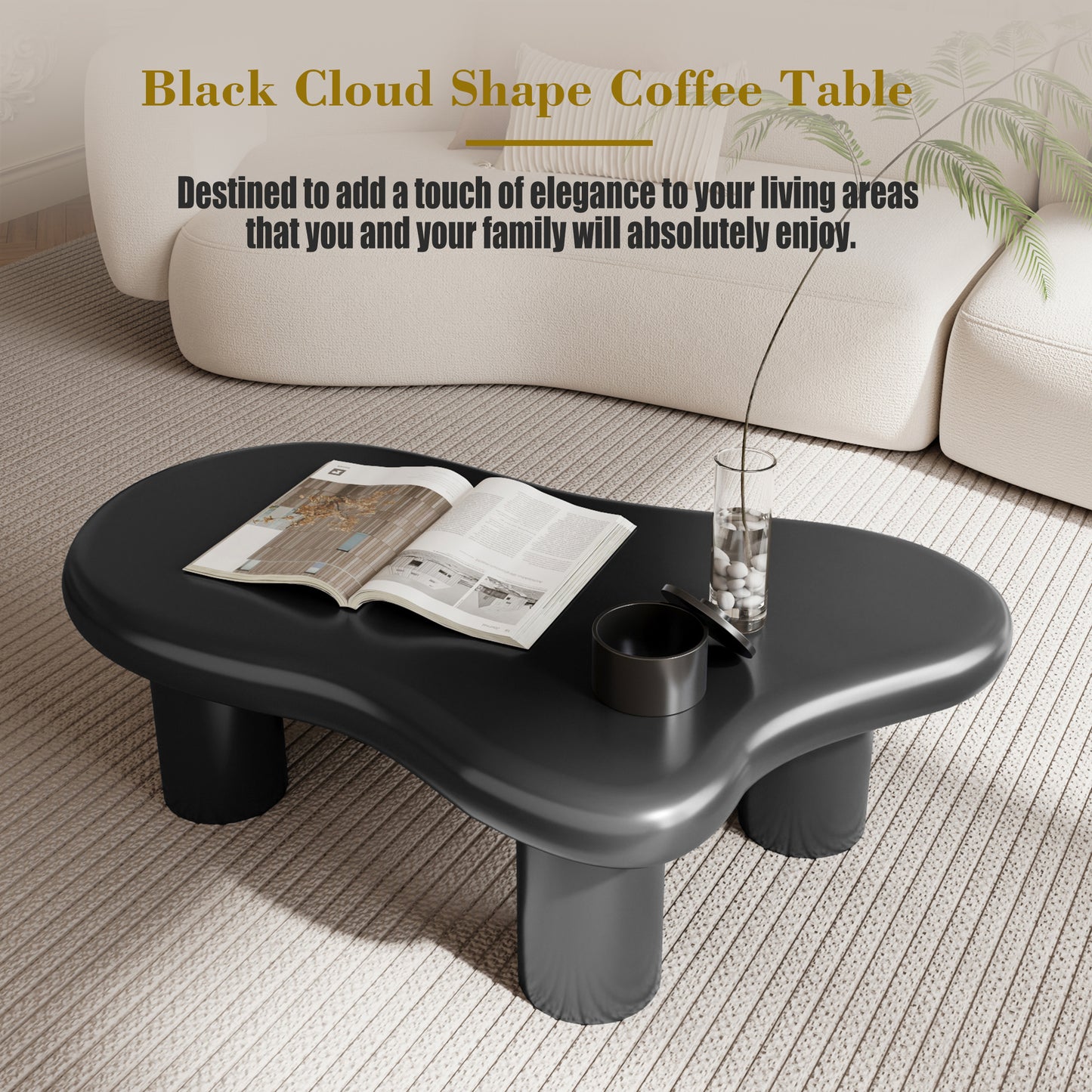 40 Inch Cloud Shaped Coffee Table
