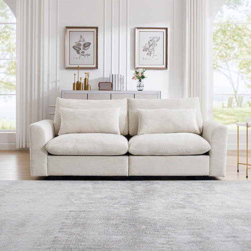 Corduroy Deep Seat Accent Chair & Loveseat Sofa & 3 Seaters & 4 Seaters Couches – Modular Sofa Collection