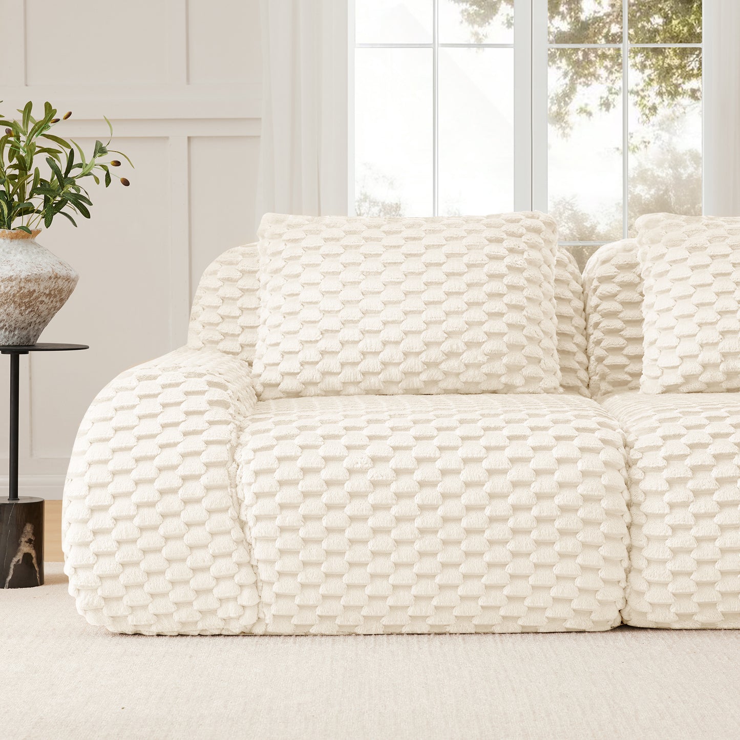 Modular Sectional Sofa for Living Room,Flannelette Fabric,Oversized 2-4 Seater Couch,Deep Seat,Boneless sofa