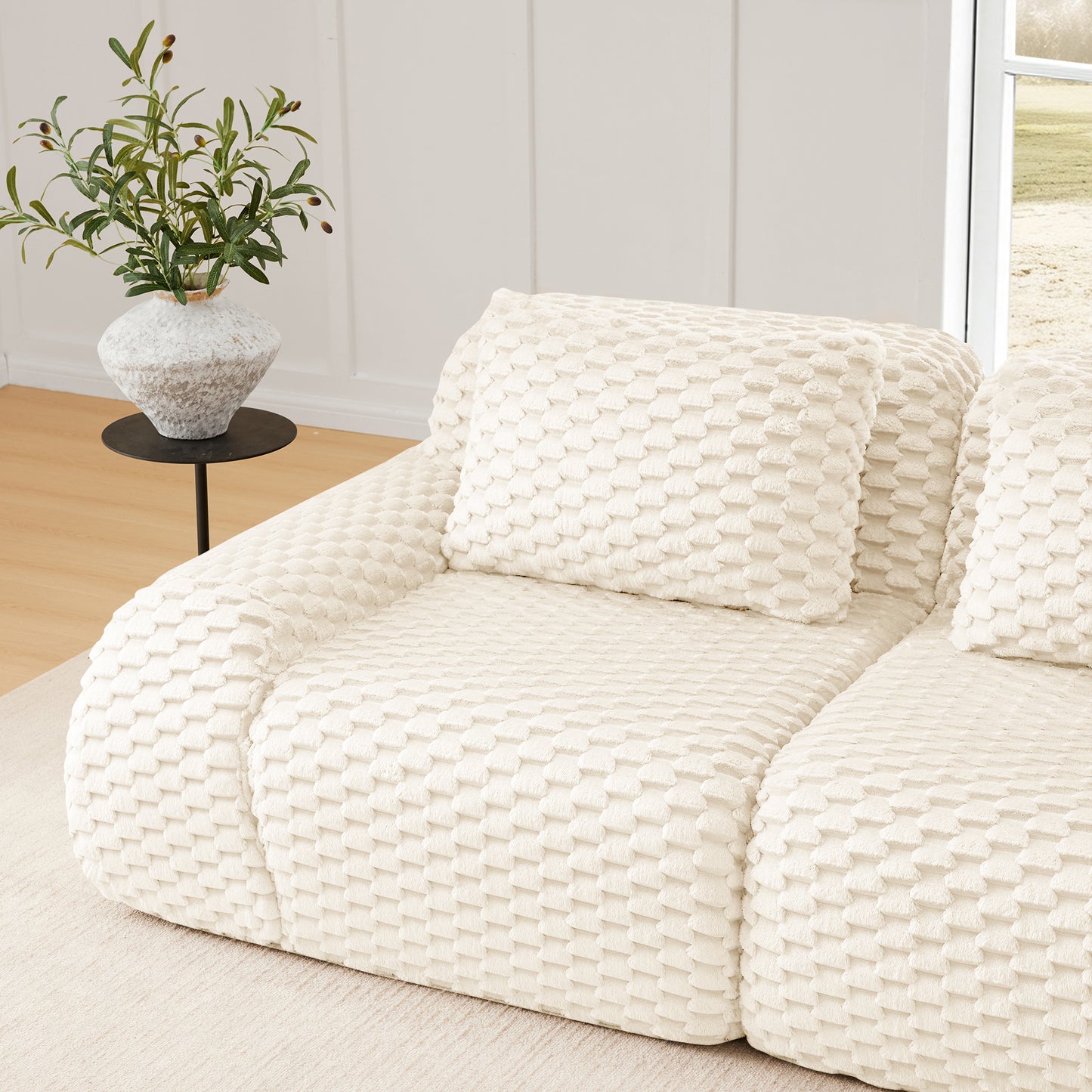 Modular Sectional Sofa for Living Room,Flannelette Fabric,Oversized 2-4 Seater Couch,Deep Seat,Boneless sofa