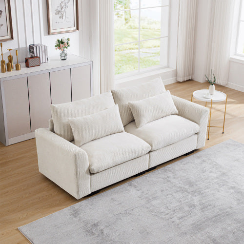 Corduroy Deep Seat Accent Chair & Loveseat Sofa & 3 Seaters & 4 Seaters Couches – Modular Sofa Collection