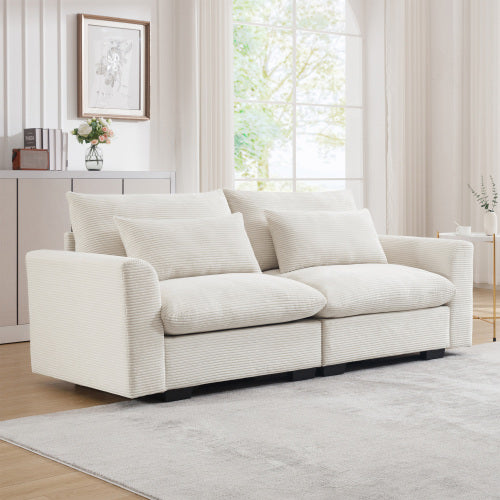 Corduroy Deep Seat Accent Chair & Loveseat Sofa & 3 Seaters & 4 Seaters Couches – Modular Sofa Collection