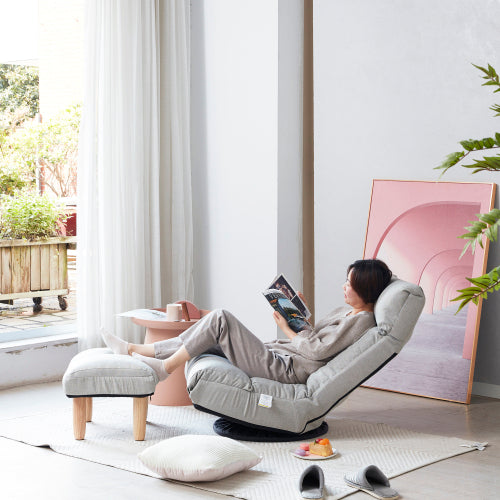 Single Reclining Sofa: Japanese - Style Lazy Sofa for Balcony & Leisure