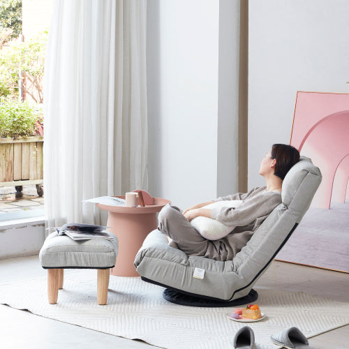 Single Reclining Sofa: Japanese - Style Lazy Sofa for Balcony & Leisure