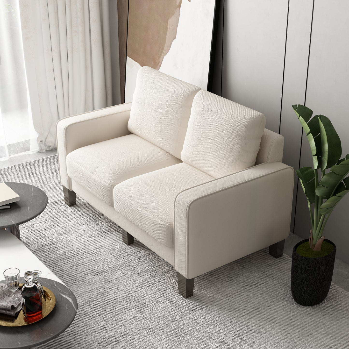 Modern Beige Fabric Sofa: 2 - 3 - 5 Seater for Living Spaces"