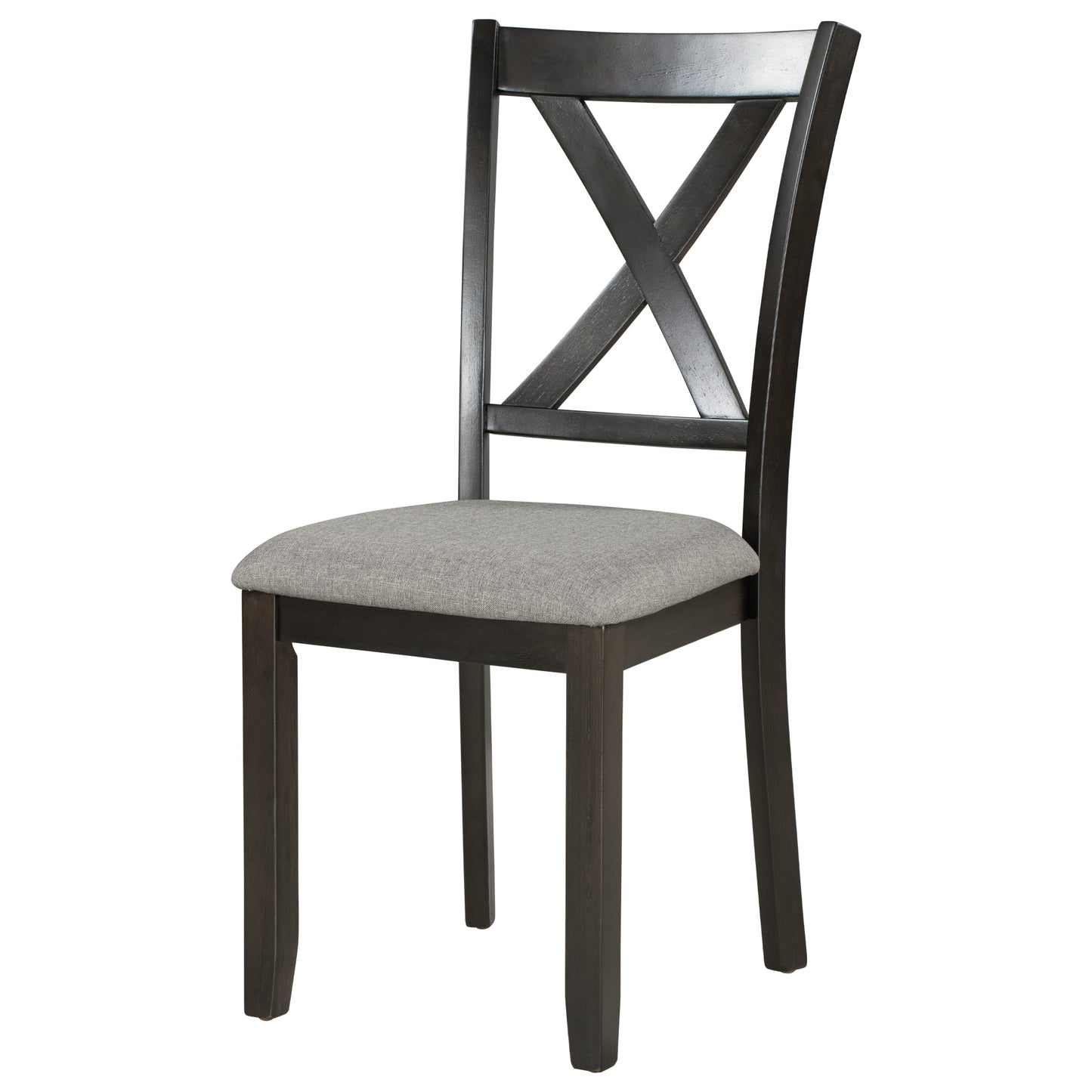 6-Piece Dining Table Set With  1 Wooden Rectangular Dining Table 4 Fabric Chairs 1 Bench