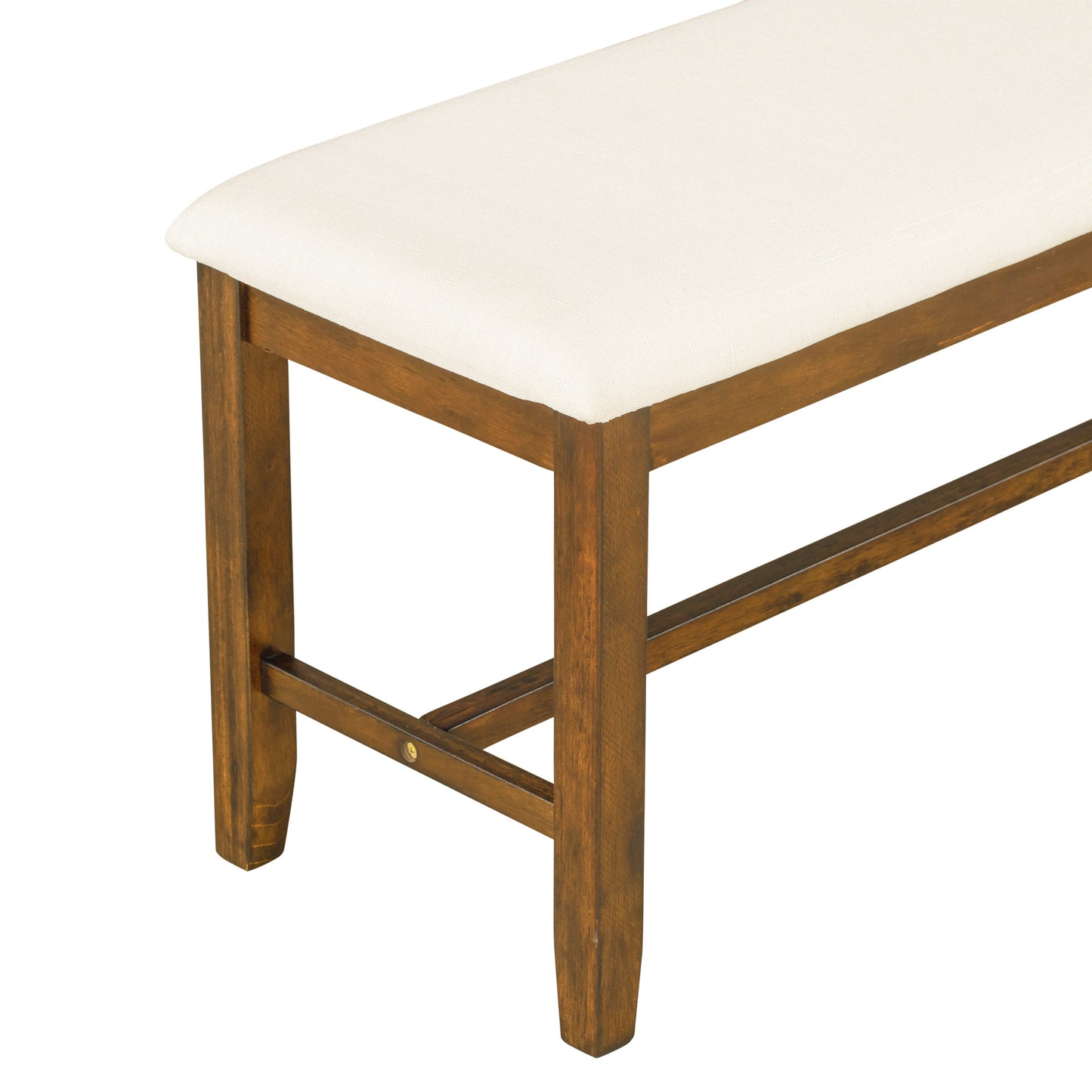 6-Piece Dining Table Set With  1 Wooden Rectangular Dining Table 4 Fabric Chairs 1 Bench