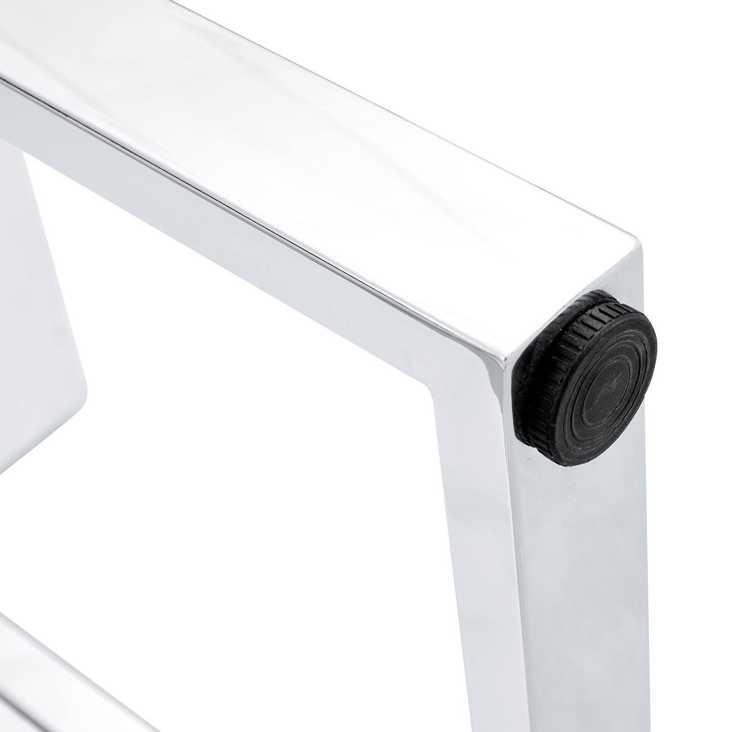 White Rectangular With a Patterned Dining Table. MDF Table and Stainless Steel Frame