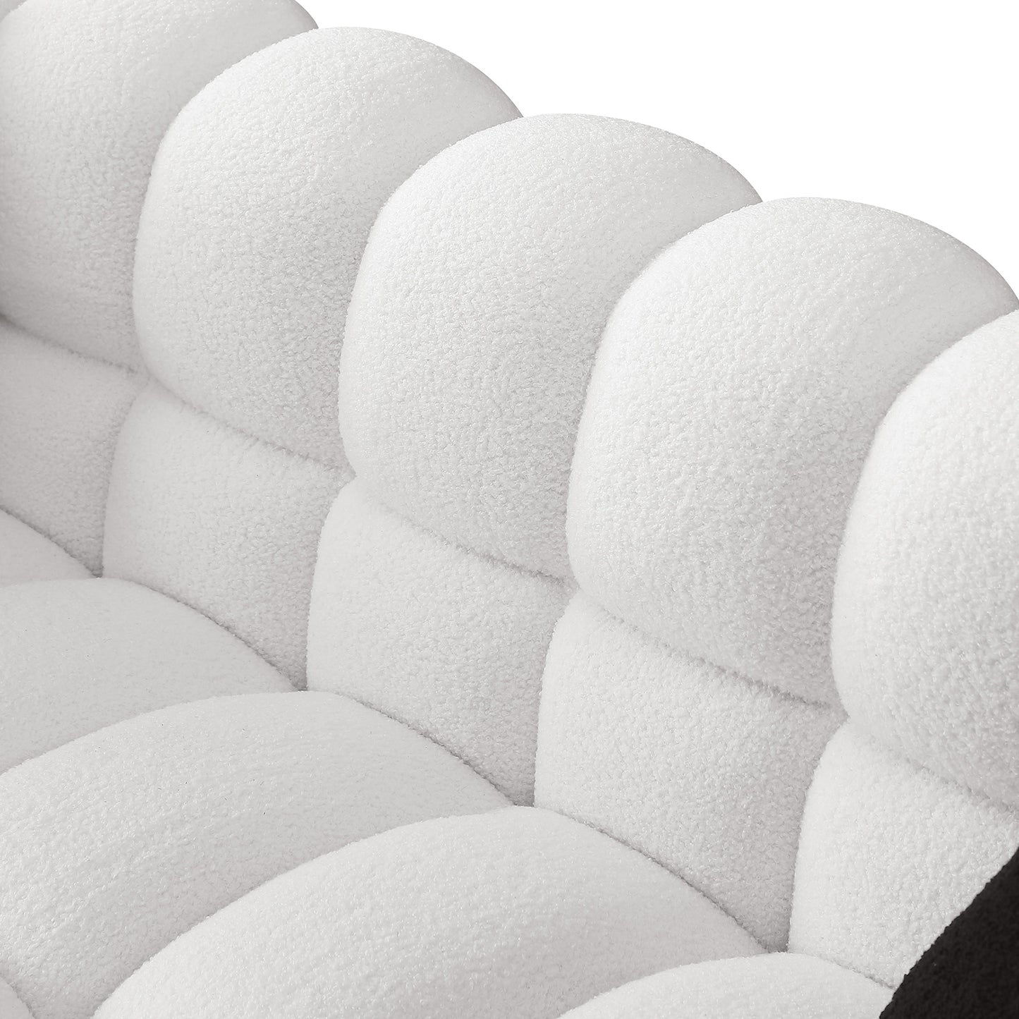 84.3“ 3 - Seater Marshmallow Boucle Sofa: Tailored for USA Body Structure, 3 Colors，