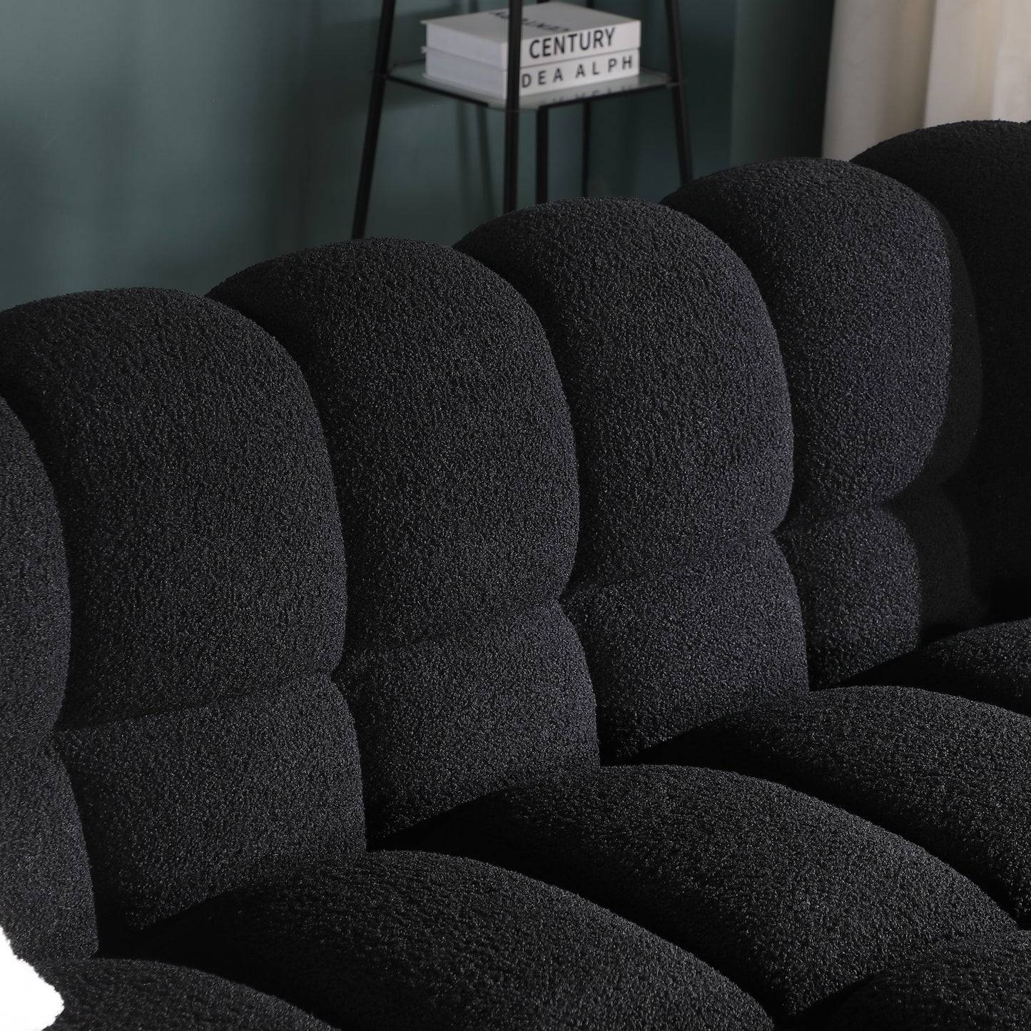 84.3“ 3 - Seater Marshmallow Boucle Sofa: Tailored for USA Body Structure, 3 Colors，