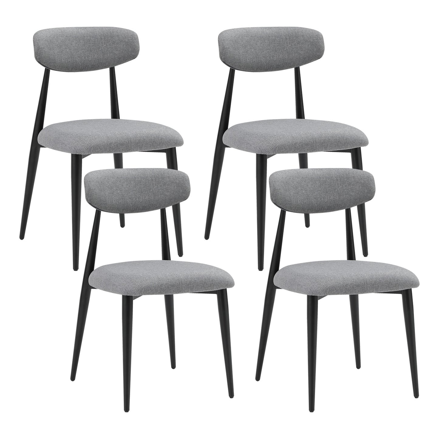 Upholstered Chairs with Metal Legs for Kitchen Dining Room