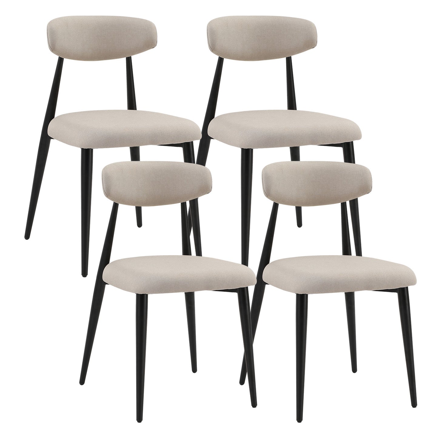 Upholstered Chairs with Metal Legs for Kitchen Dining Room