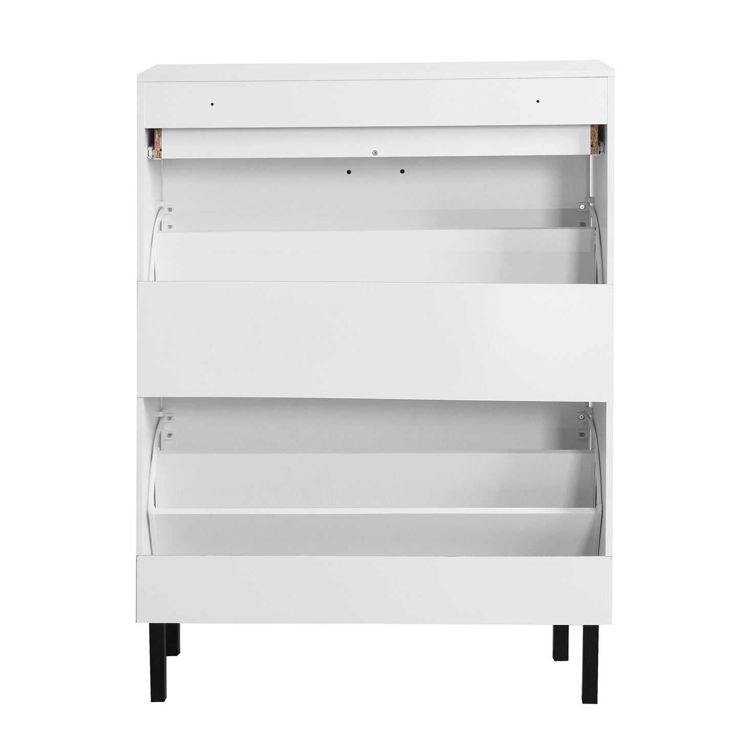 Shoe Cabinet, Freestanding Shoe Rack Storage Organizer with Drawers & Metal Legs