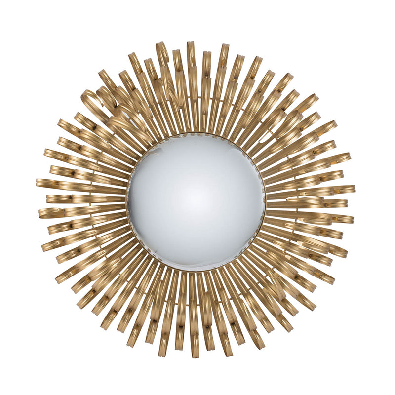 Decorative 27" Sunburst Golden Wall Mirror for Entryway