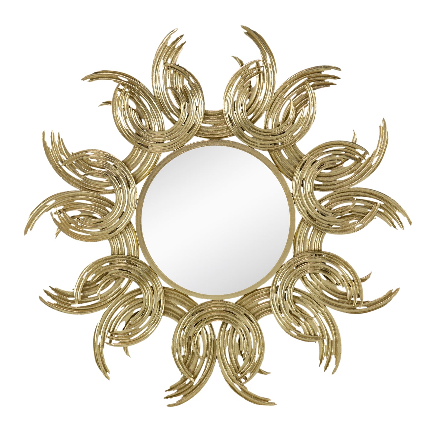 Boho 38" Gold Metal Decorative Mirror - Wall Art for Living Room, Bath & Entryway