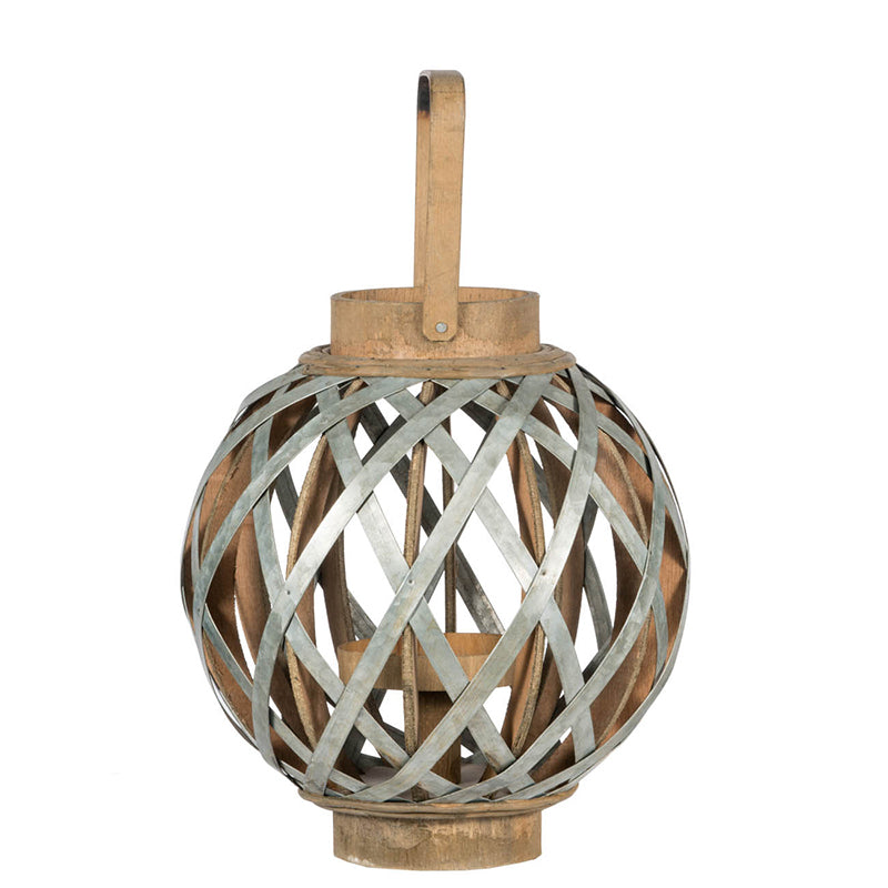 Decorative Wooden Lantern with Handle - For Indoor, Outdoor, Home, Garden & Wedding