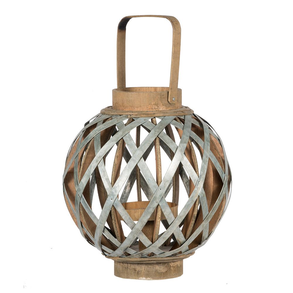 Decorative Wooden Lantern with Handle - For Indoor, Outdoor, Home, Garden & Wedding