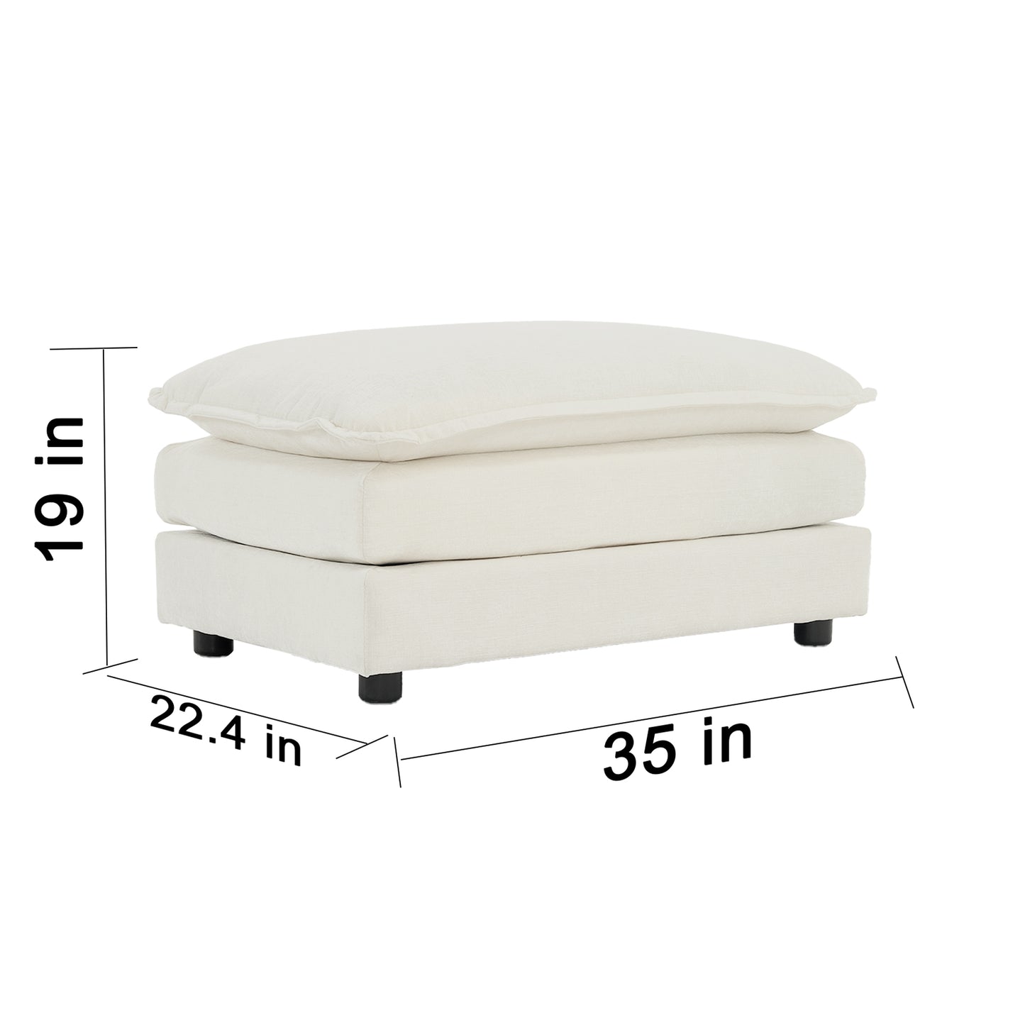 Sectional Sofa with Reversible Footrest – 2-4 Seater Convertible Corner Couch with 1-2 Ottomans, Modern Minimalist Chenille Sofa