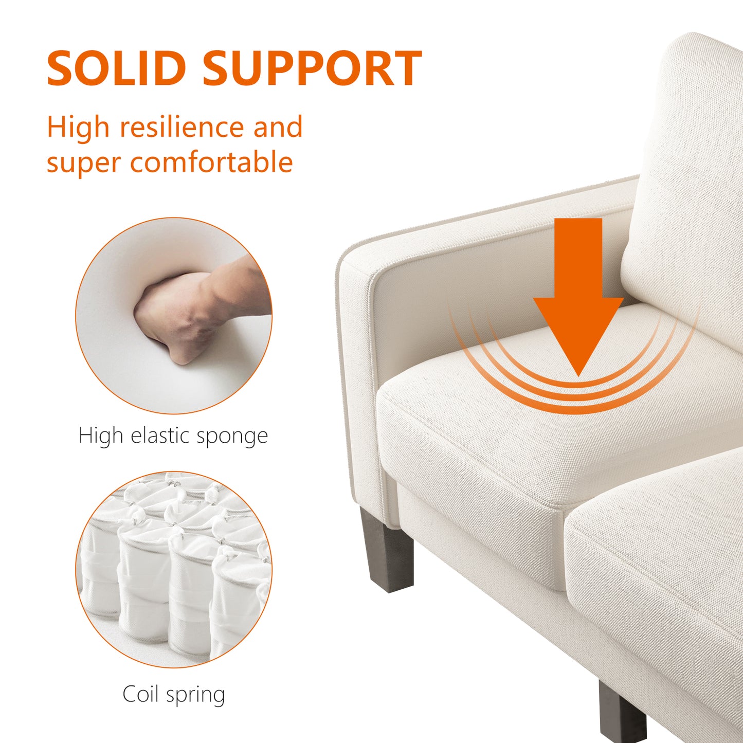 Modern Beige Fabric Sofa: 2 - 3 - 5 Seater for Living Spaces"