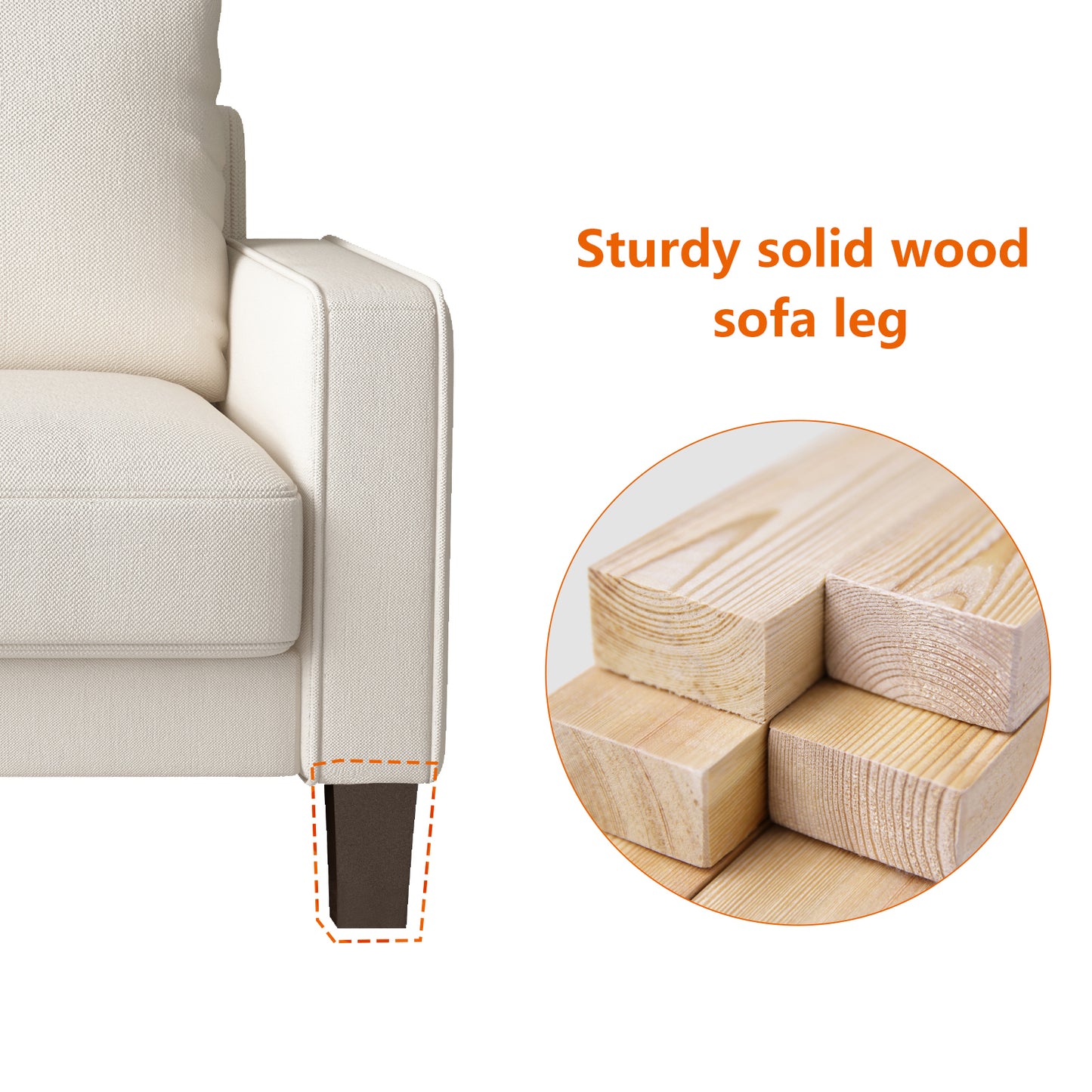 Modern Beige Fabric Sofa: 2 - 3 - 5 Seater for Living Spaces"