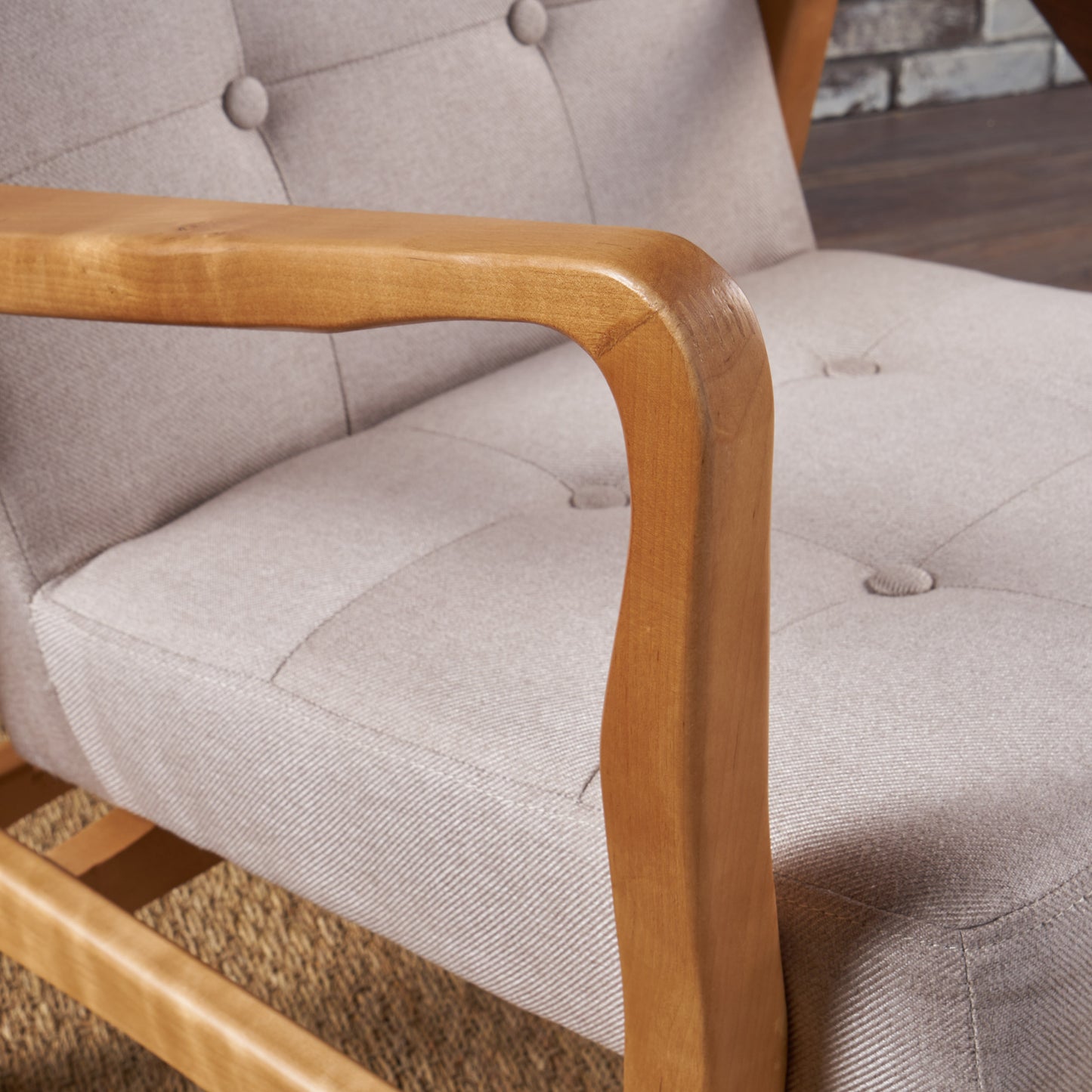 Plush Button - Tufted Armchair: Mid - Century Modern for Living & Bedroom