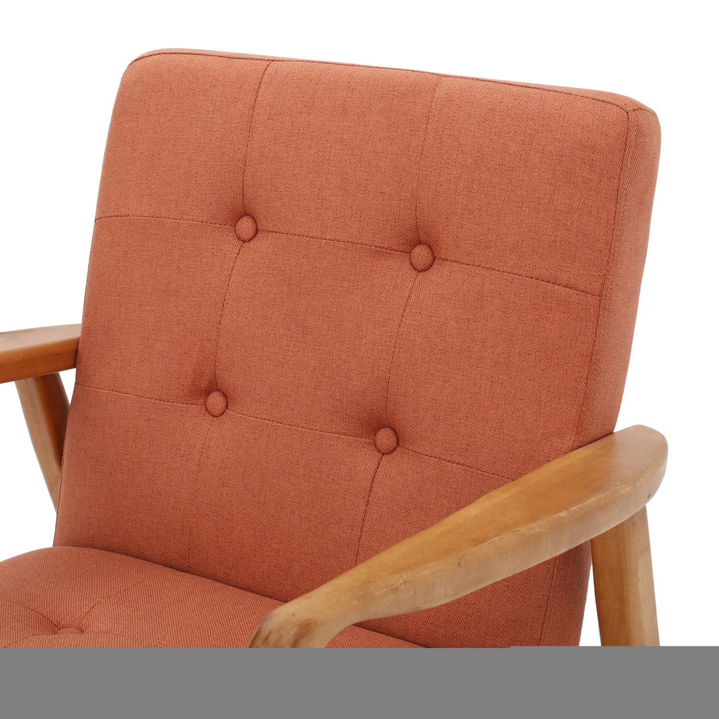 Plush Button - Tufted Armchair: Mid - Century Modern for Living & Bedroom