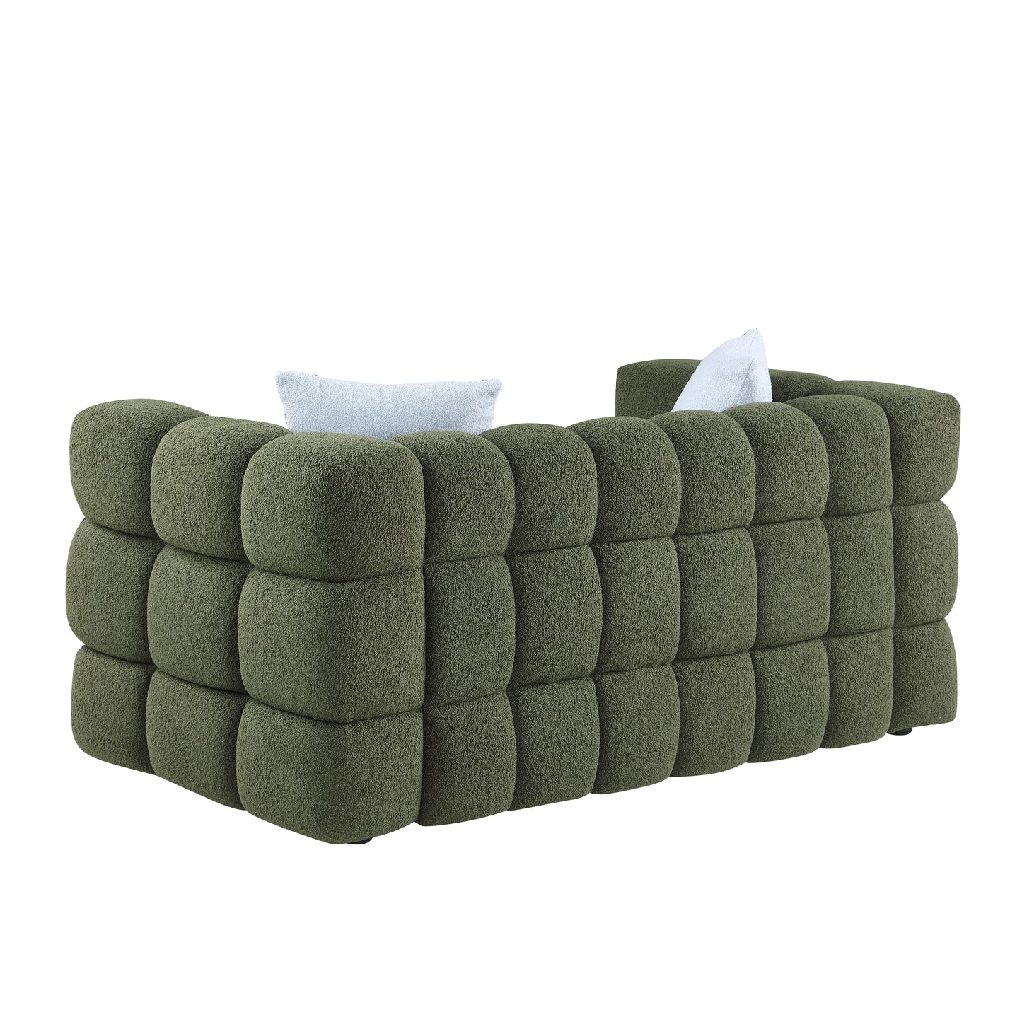 84.3“ 3 - Seater Marshmallow Boucle Sofa: Tailored for USA Body Structure, 3 Colors，