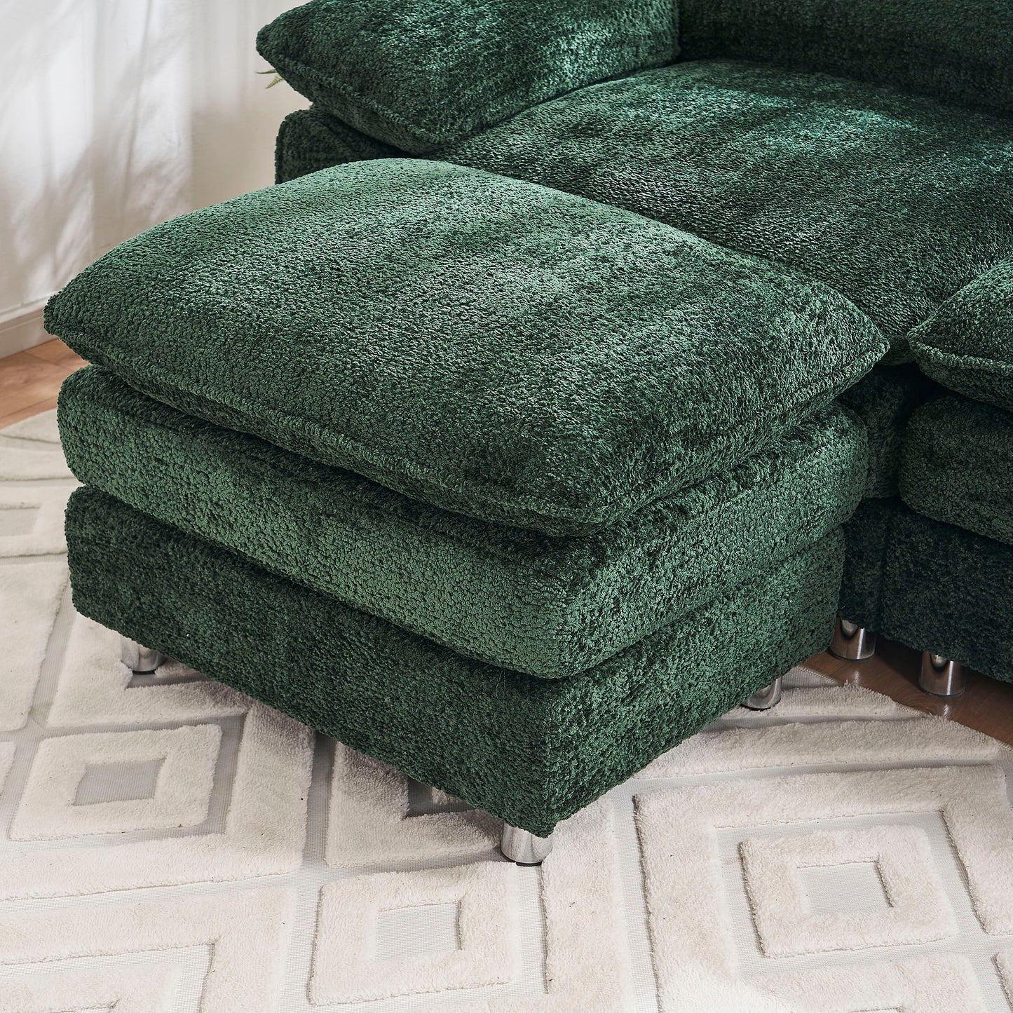 4 - Color Modern Sofa Couch: Deep Seating, Ottoman for Living Room