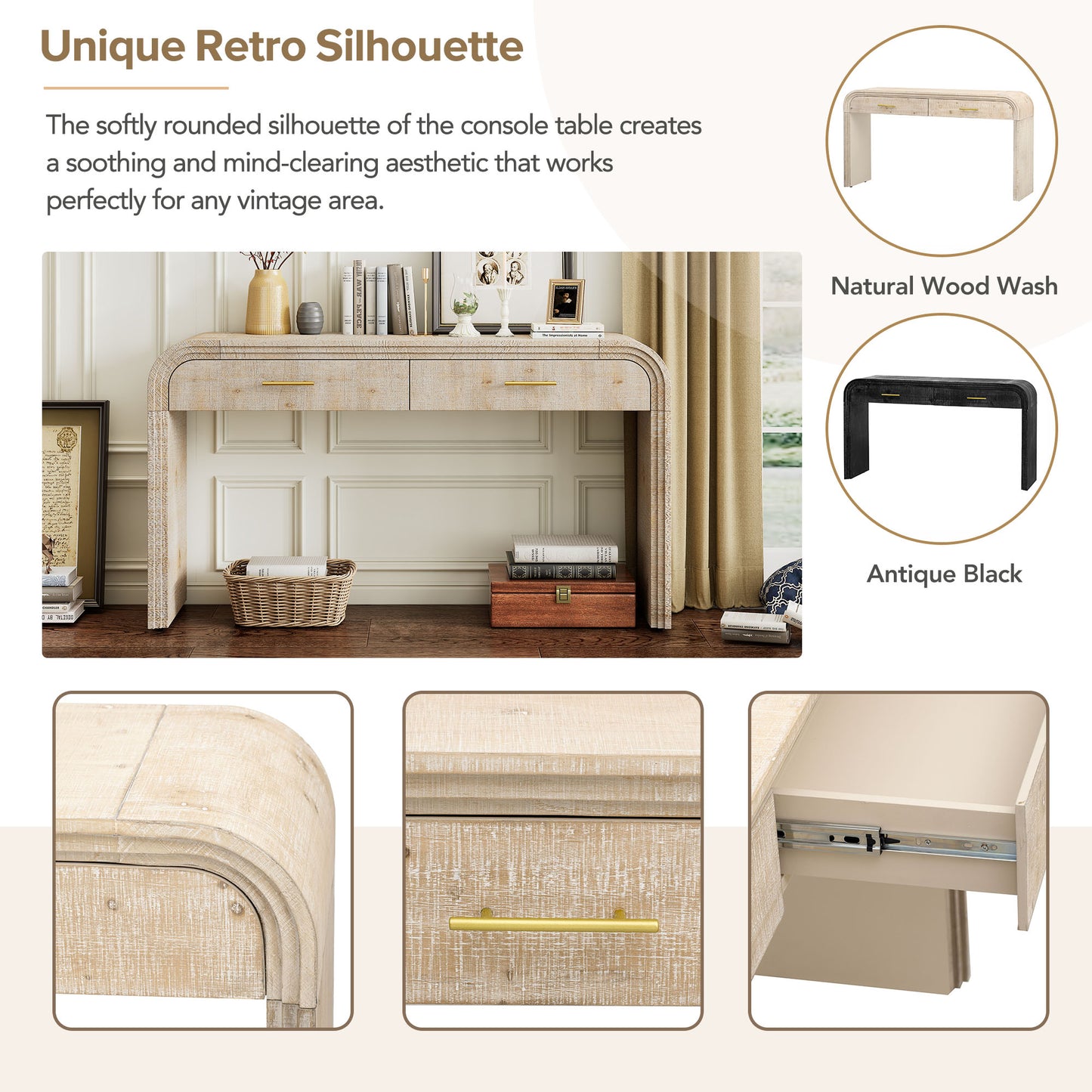 Unique Retro Silhouette Console Table