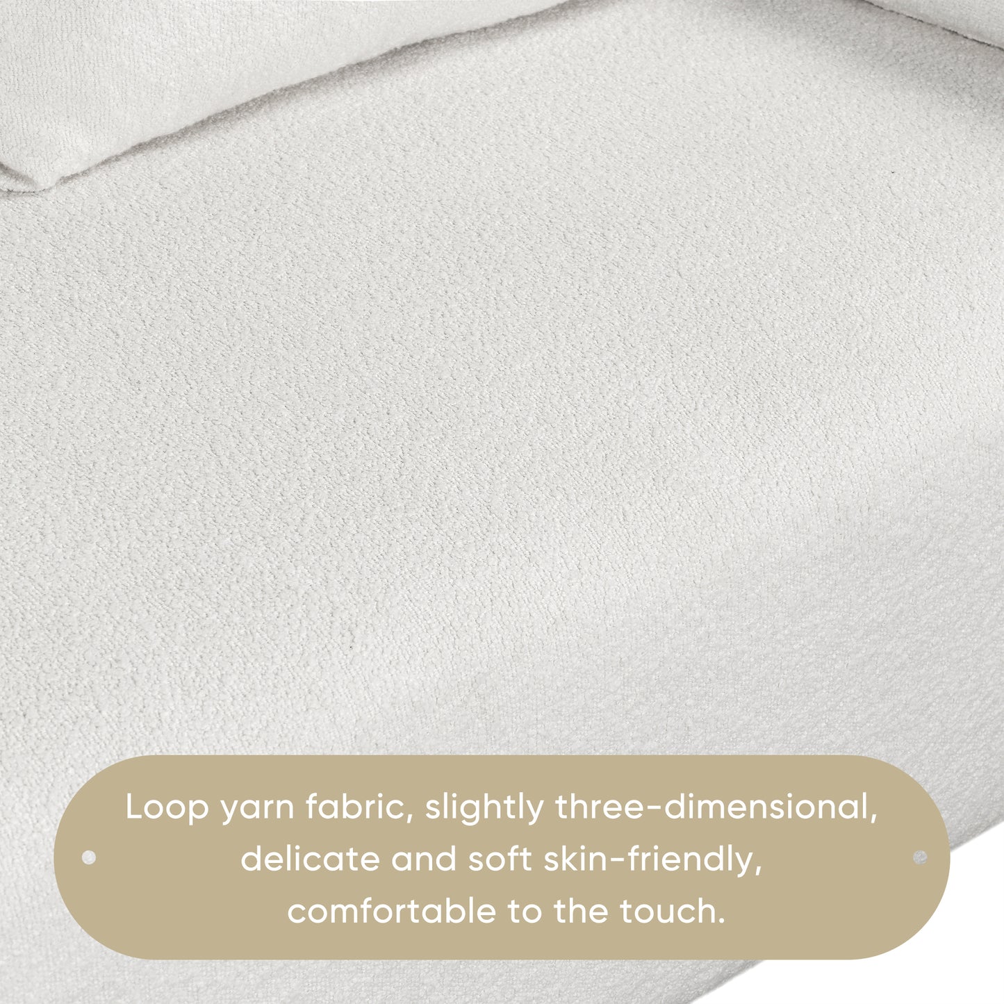 82" Modern Loop Yarn Fabric Sofa: One - Piece Seat, Minimalist 2 - 3 Seat Couch, Easy Install for Living, Bedroom, Apt & Office (2 Pillows)