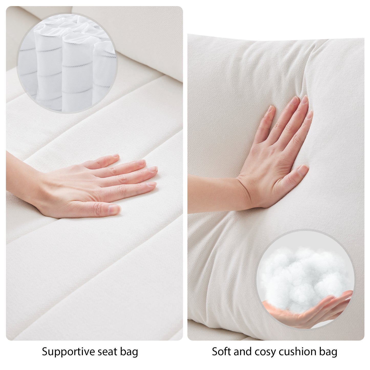 L-Shape 5-Seat Sofa with Ottoman - Vertical Stripes, 2 Pillow